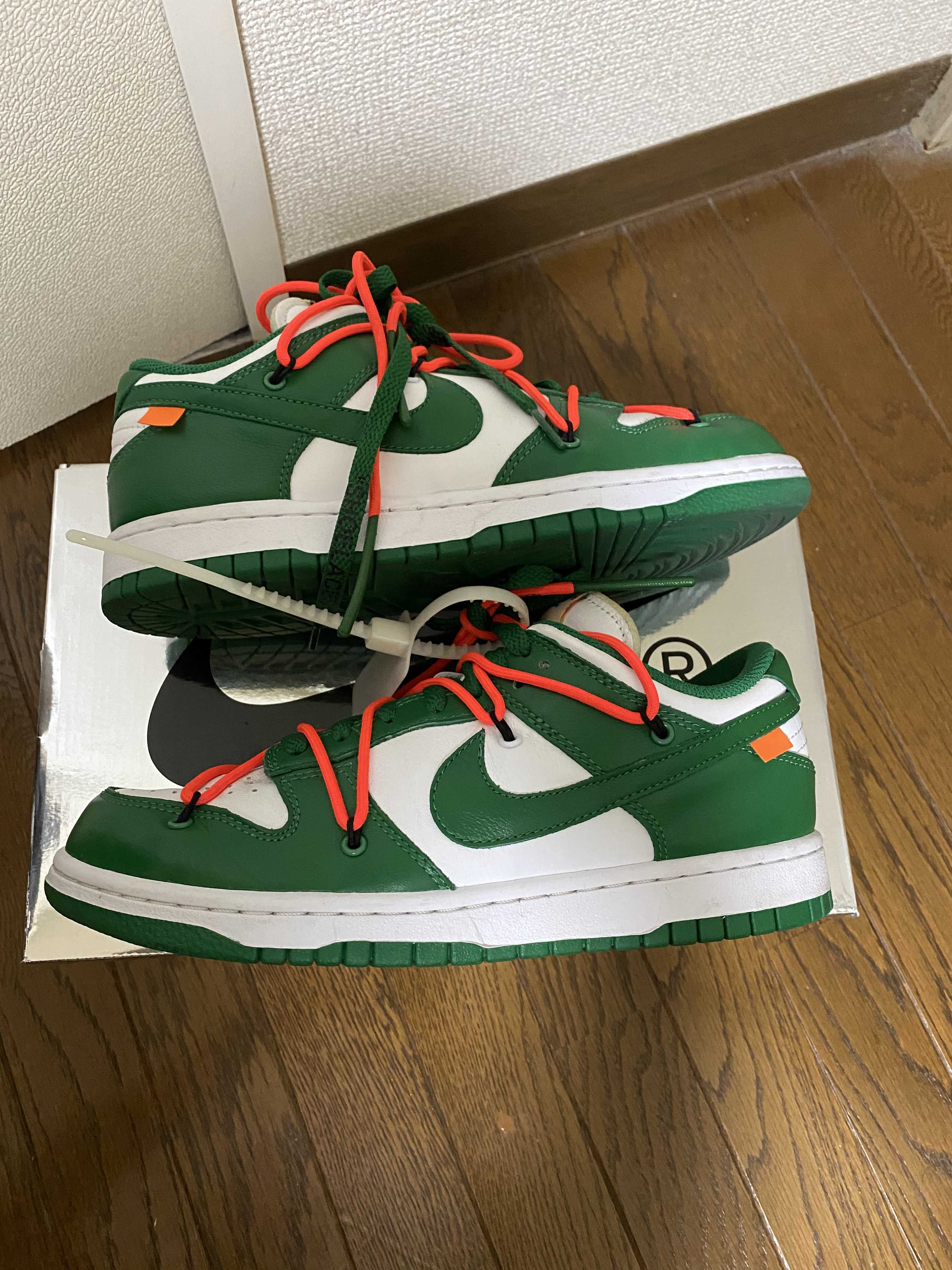 Off-White × Nike Dunk Low "White/Pine Green"