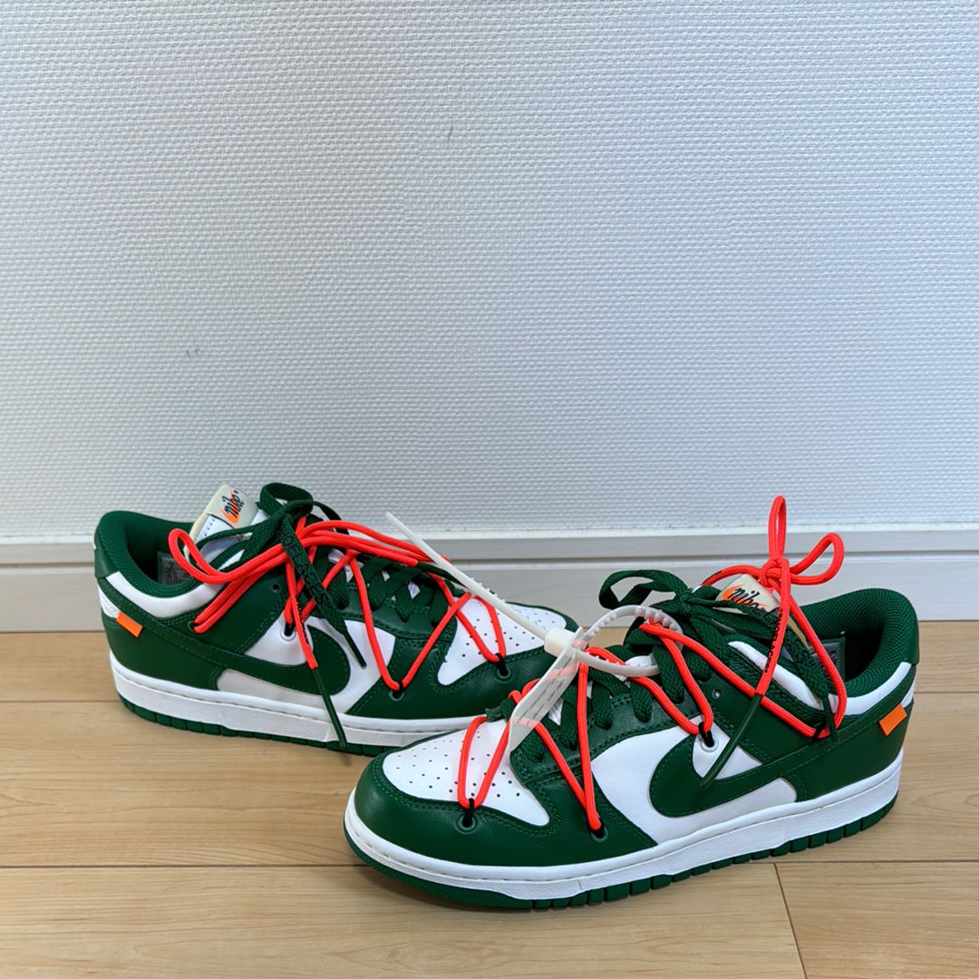 Off-White × Nike Dunk Low "White/Pine Green"
