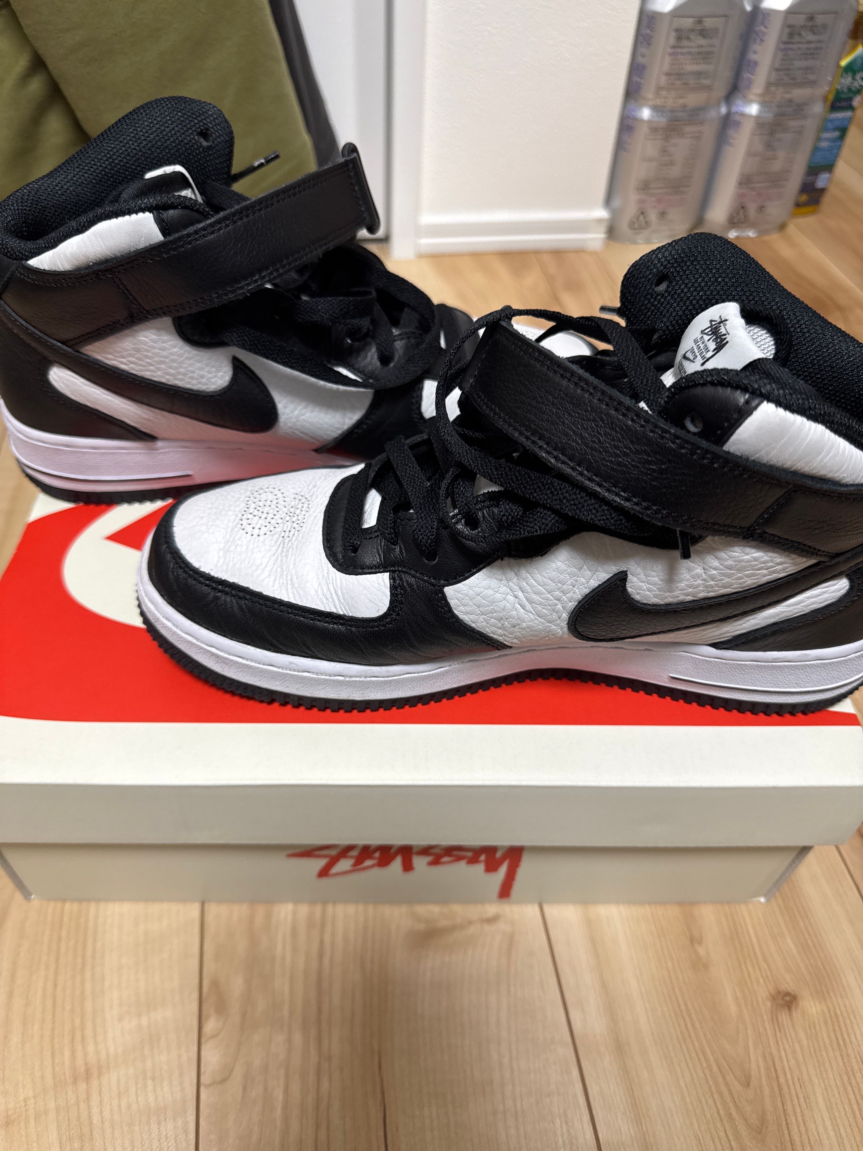 Stussy × Nike Air Force 1 Mid "Black and Light Bone"