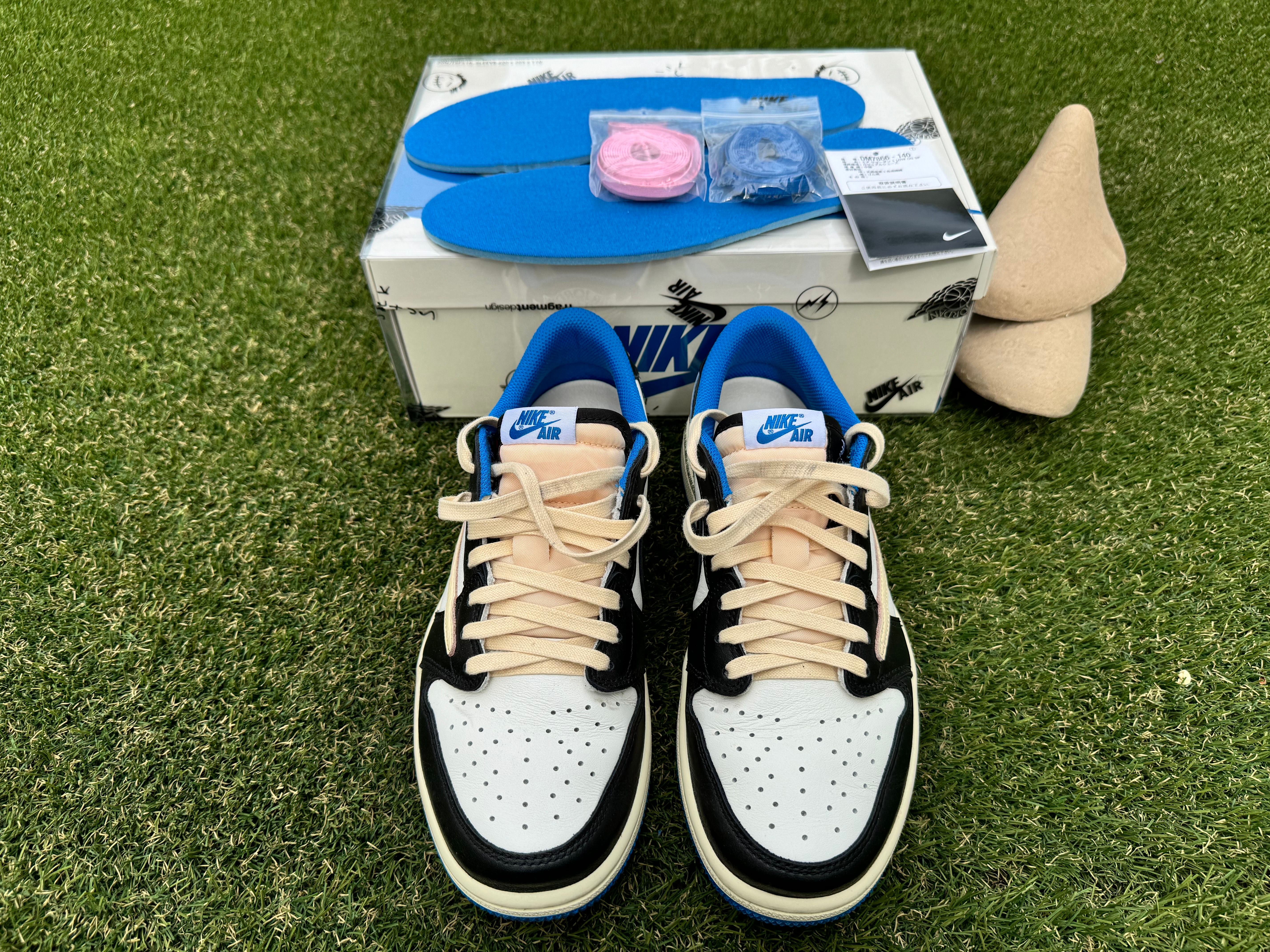 Travis Scott × fragment design × Nike Air Jordan 1 Low OG SP "Military Blue"