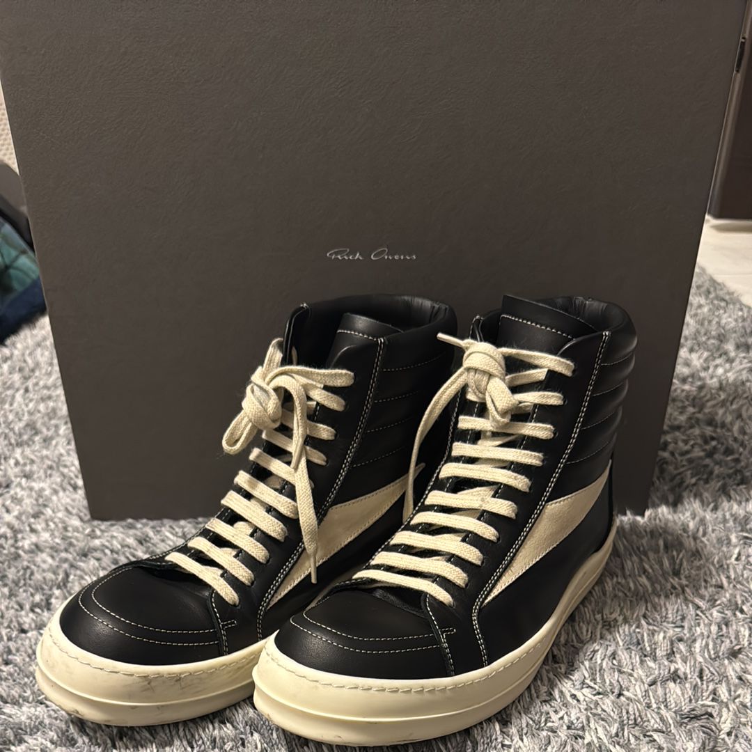 Rick Owens High Vintage Sneak "Black/Milk"
