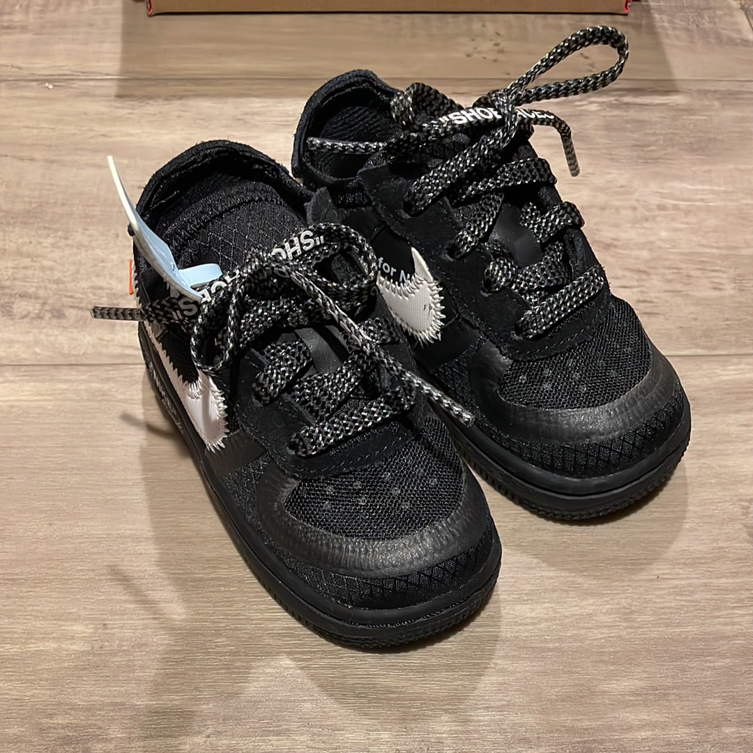 Off-White × Nike TD Air Force 1 Low "Black/White"