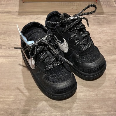 Off-White × Nike TD Air Force 1 Low "Black/White"