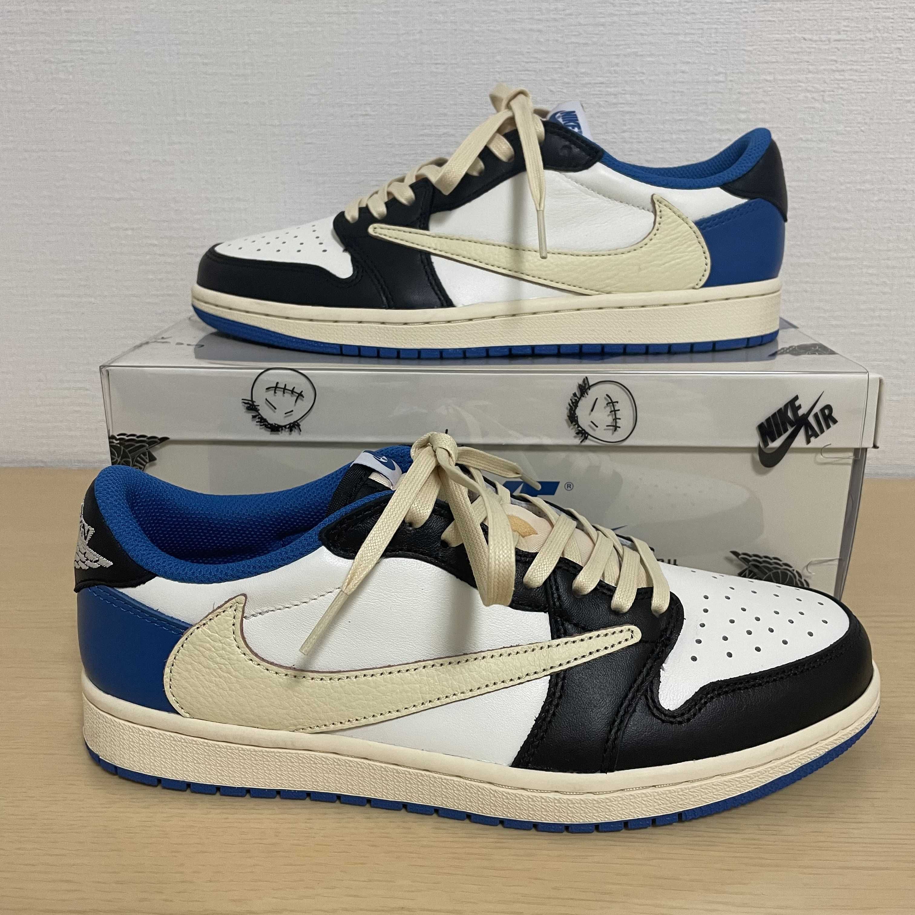 Travis Scott × fragment design × Nike Air Jordan 1 Low OG SP "Military Blue"