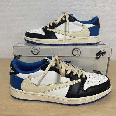 Travis Scott × fragment design × Nike Air Jordan 1 Low OG SP "Military Blue"
