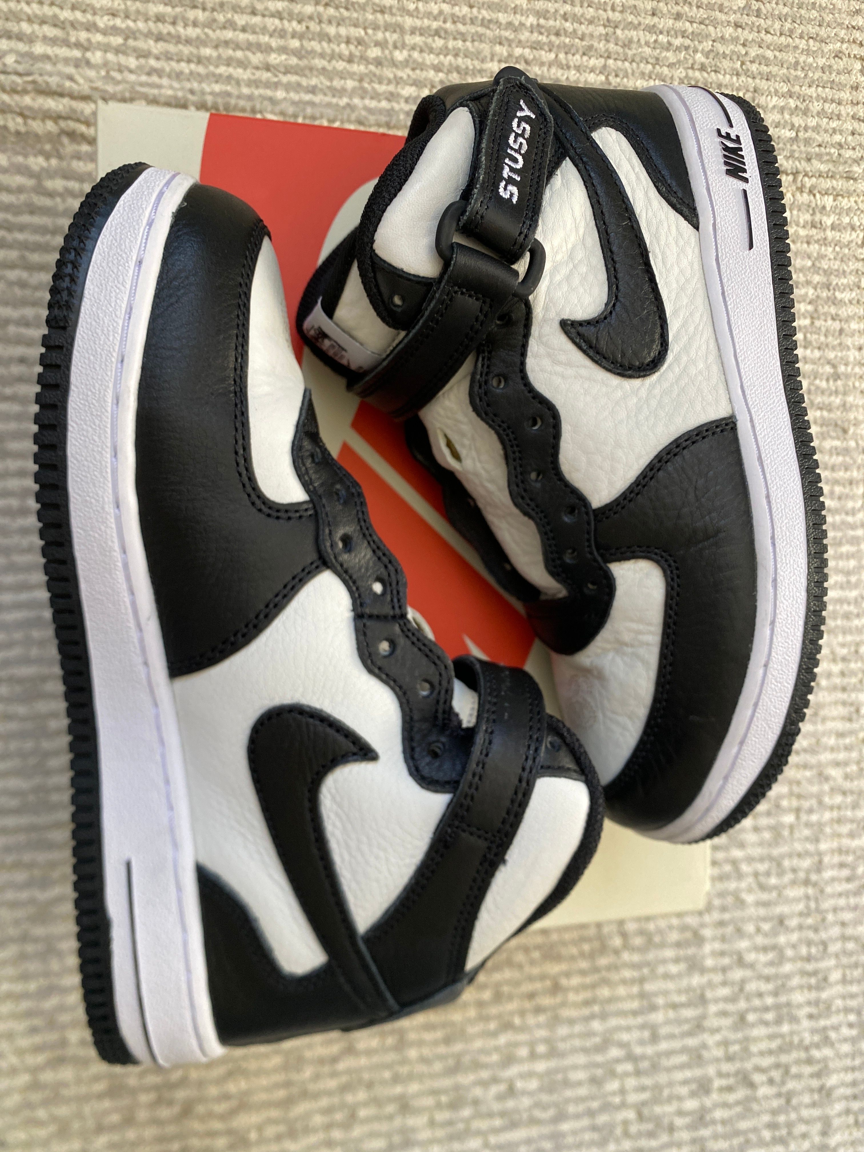 Stussy × Nike PS Air Force 1 Mid "Black and Light Bone"