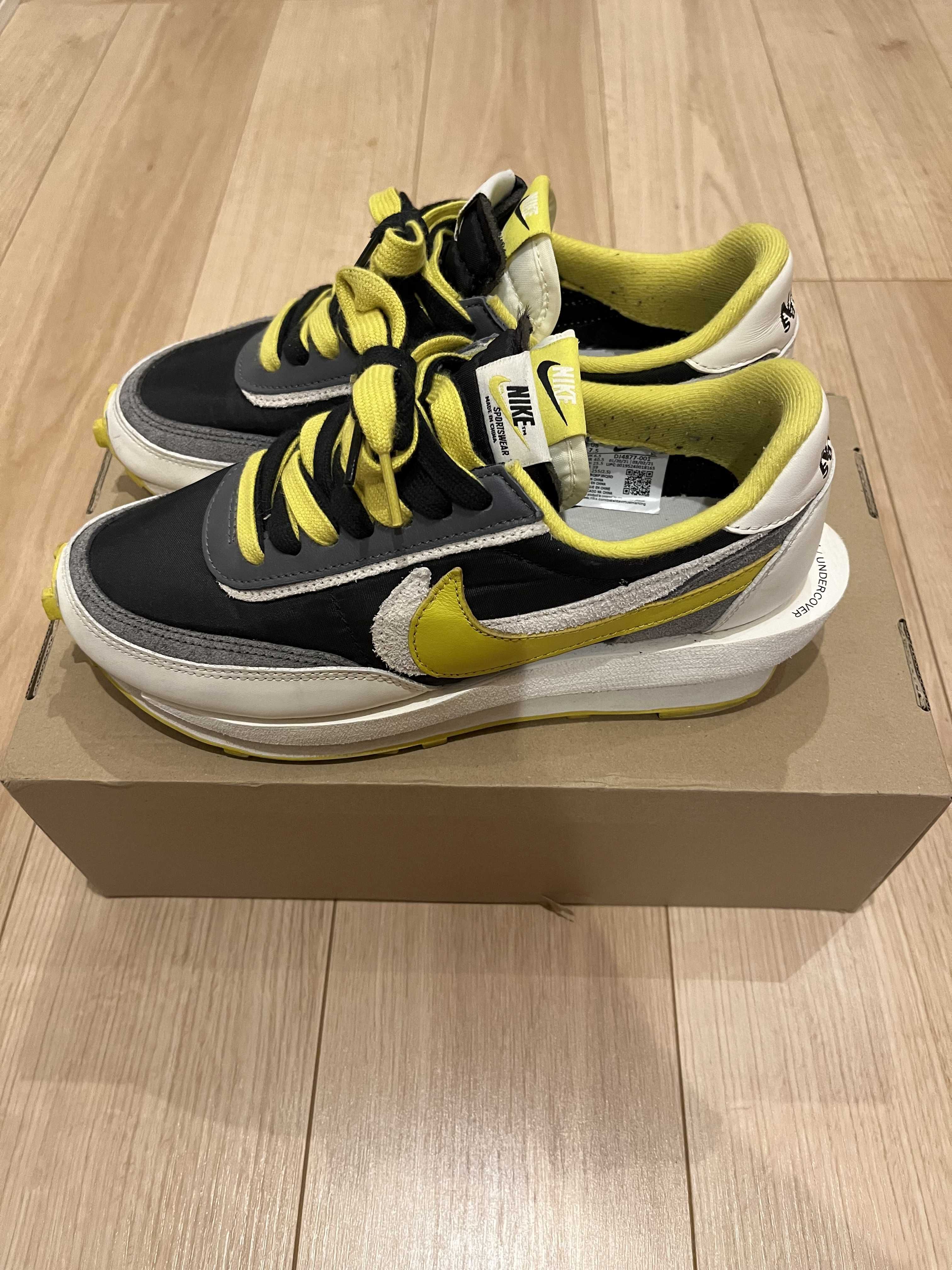 UNDERCOVER × sacai × Nike LD Waffle "Black/Sail-Dark Grey-Bright Citron"