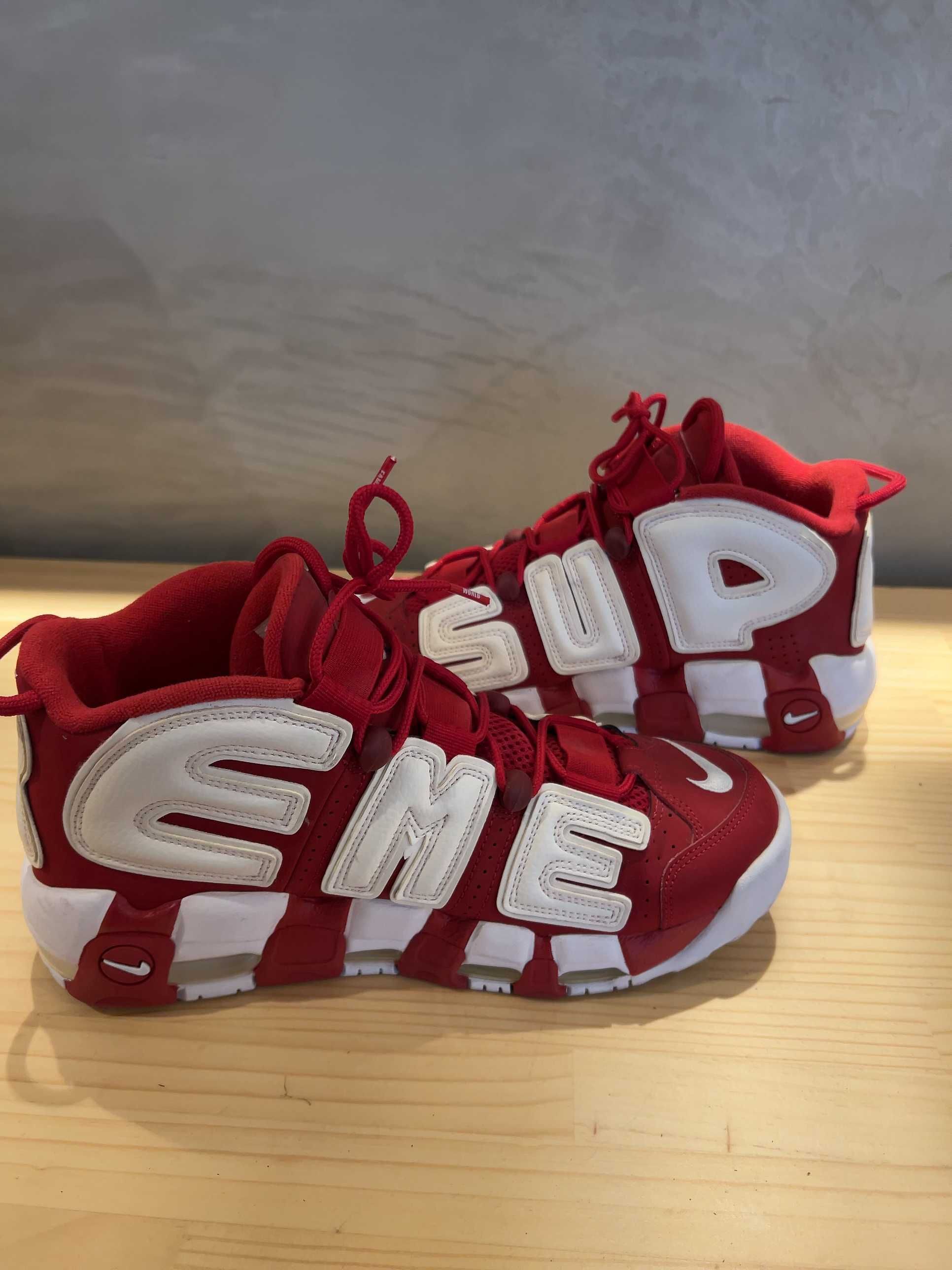 Supreme × Nike Air More Uptempo "White/Red"