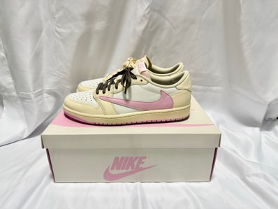 Travis Scott × Nike Air Jordan 1 Retro Low OG "Muslin/Shy Pink"
