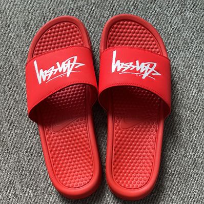 STUSSY × NIKE BENASSI SLIDE "RED"
