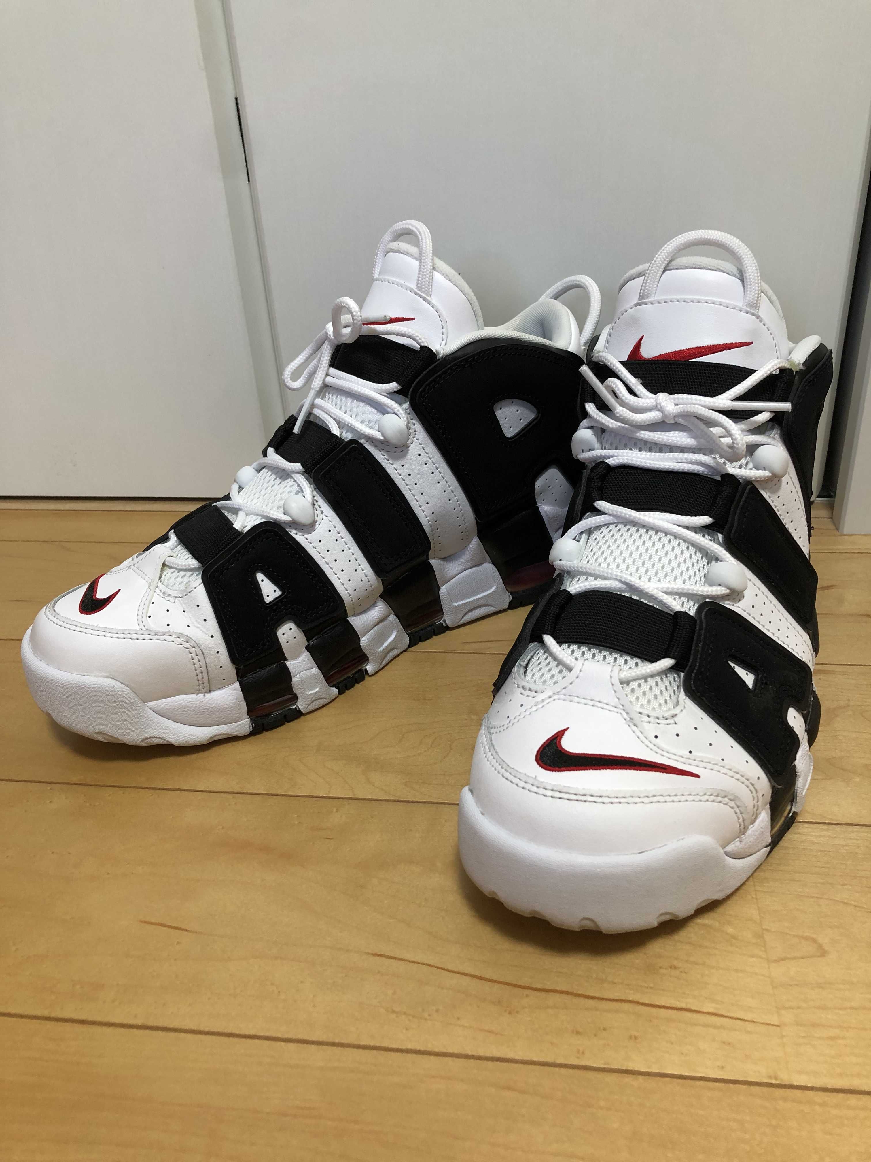 NIKE AIR MORE UPTEMPO "WHITE/BLACK/UNIVERSITY RED"(2020)