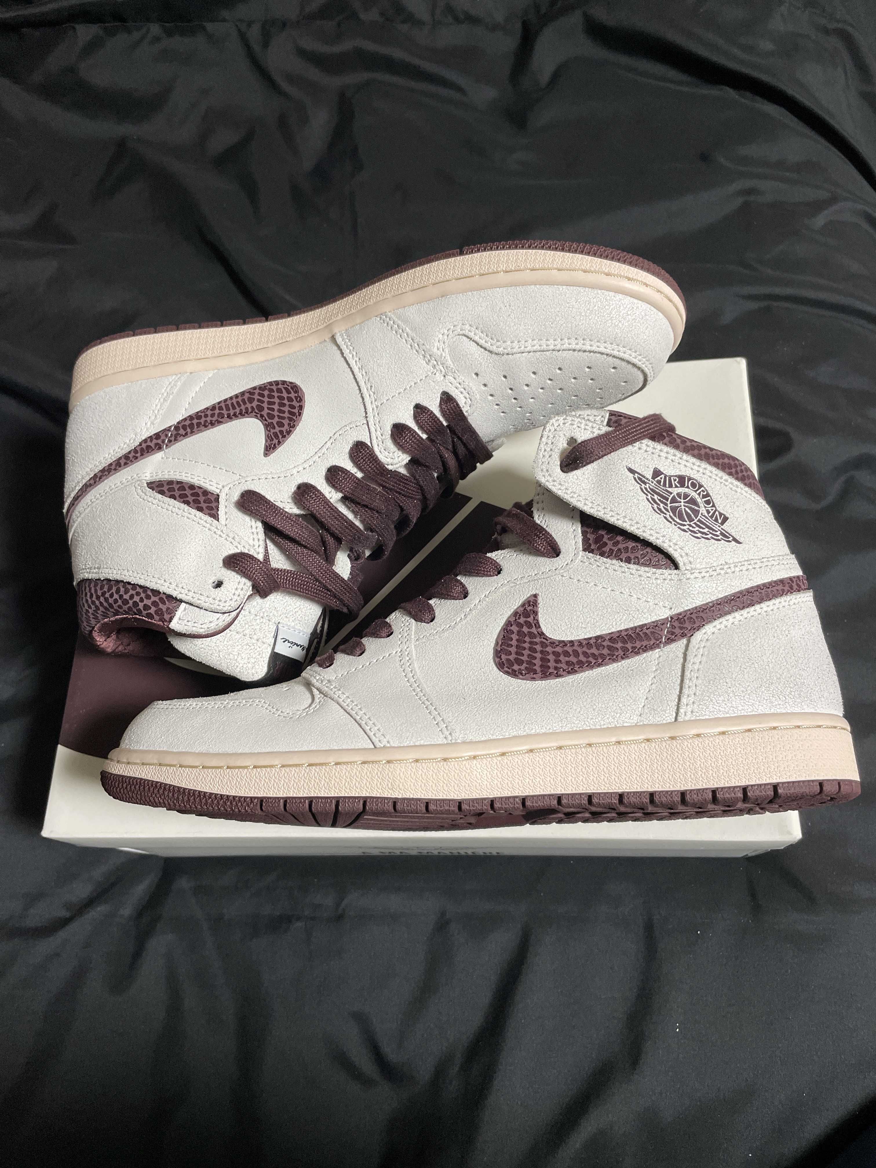 A Ma Maniere × Nike Air Jordan 1 Retro High OG "Sail and Burgundy"