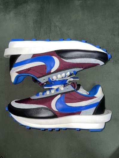 UNDERCOVER × sacai × Nike LD Waffle "Night Maroon/Pale Ivory-Ground Grey-Team Royal"