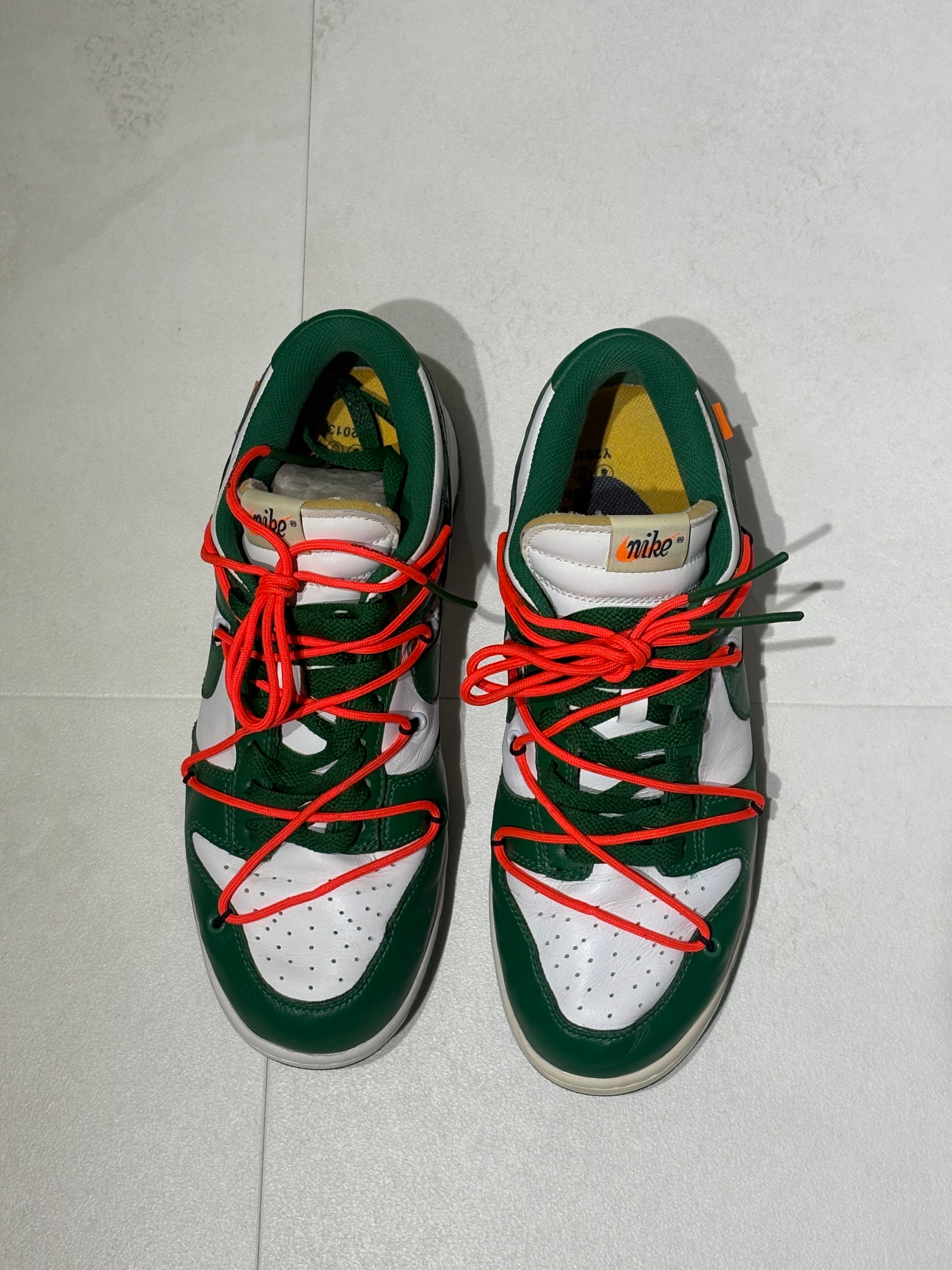 Off-White × Nike Dunk Low "White/Pine Green"