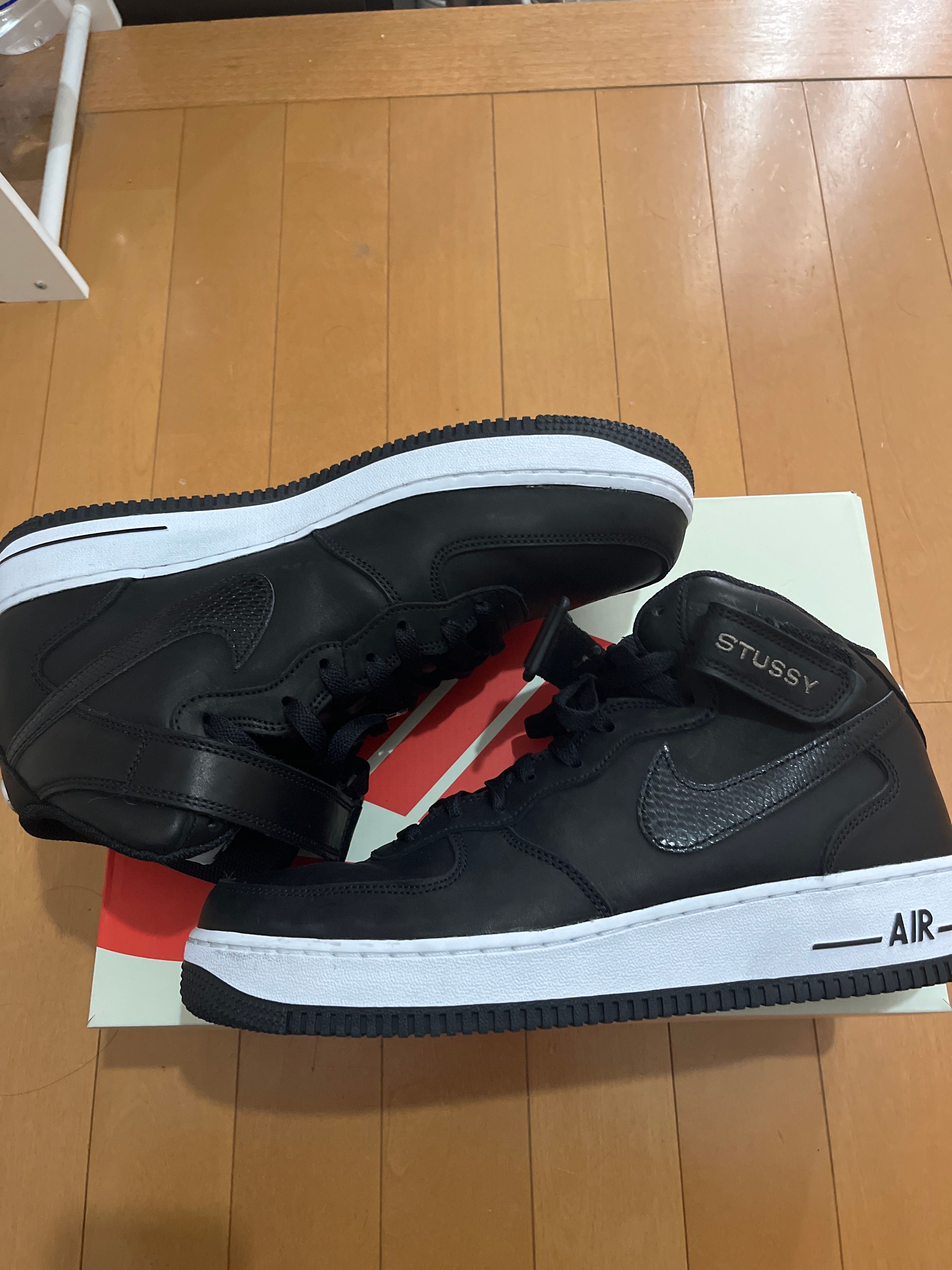 Stussy × Nike Air Force 1 Mid "Black/Black"