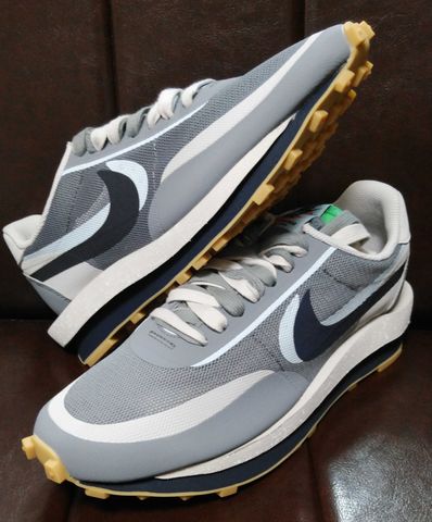 CLOT × Sacai × Nike LD Waffle "Grey Obsidian/Cool Grey"