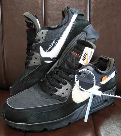 Off-White × Nike Air Max 90 "Black/Black-Cone-White"
