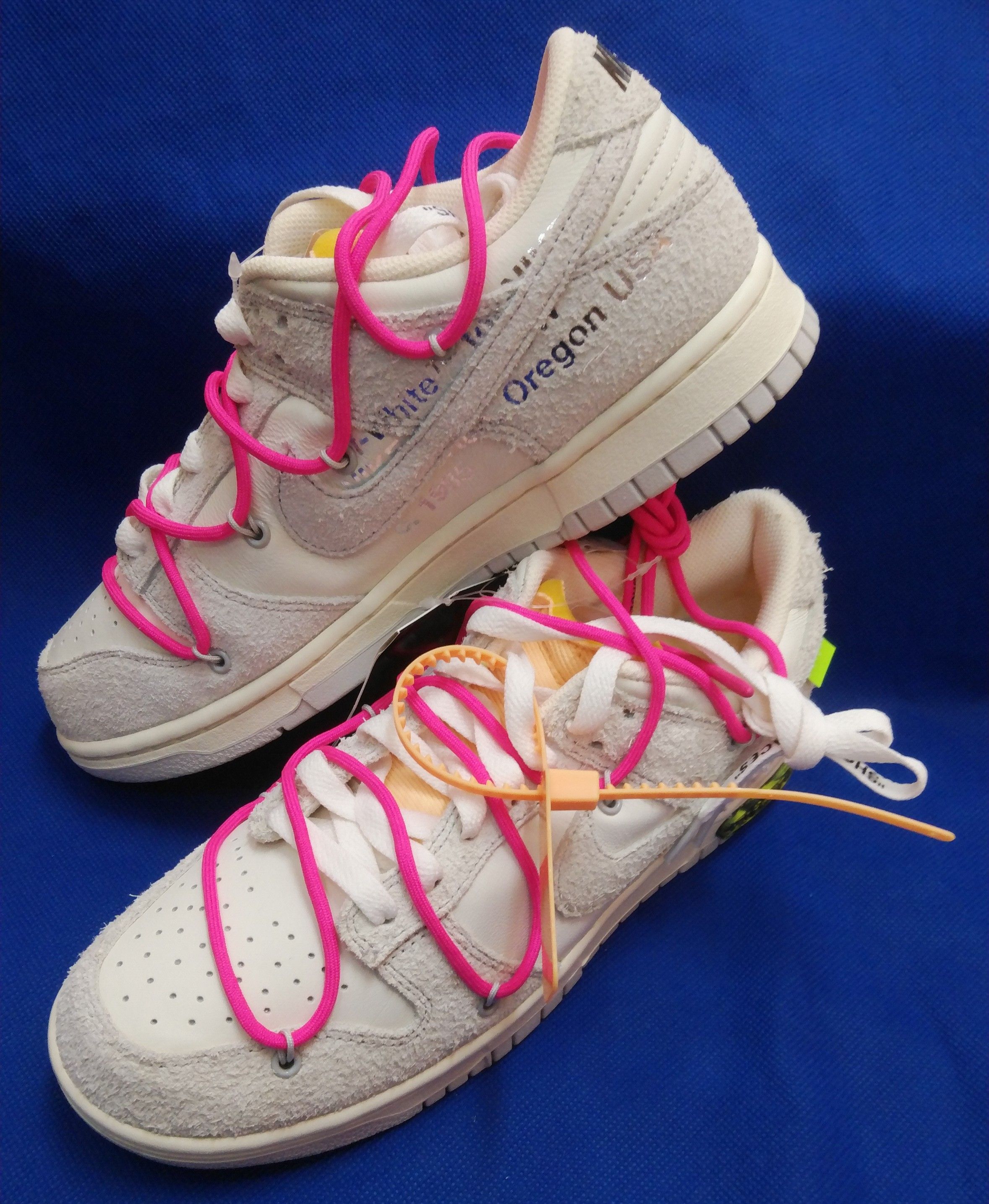 Off-White × Nike Dunk Low "Sail/Neutral Gray/Hyper Pink"