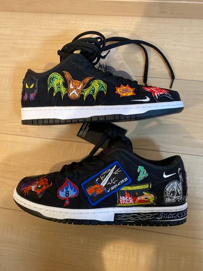 Neck face × Nike SB Dunk Low "Black/White/Multi Color"