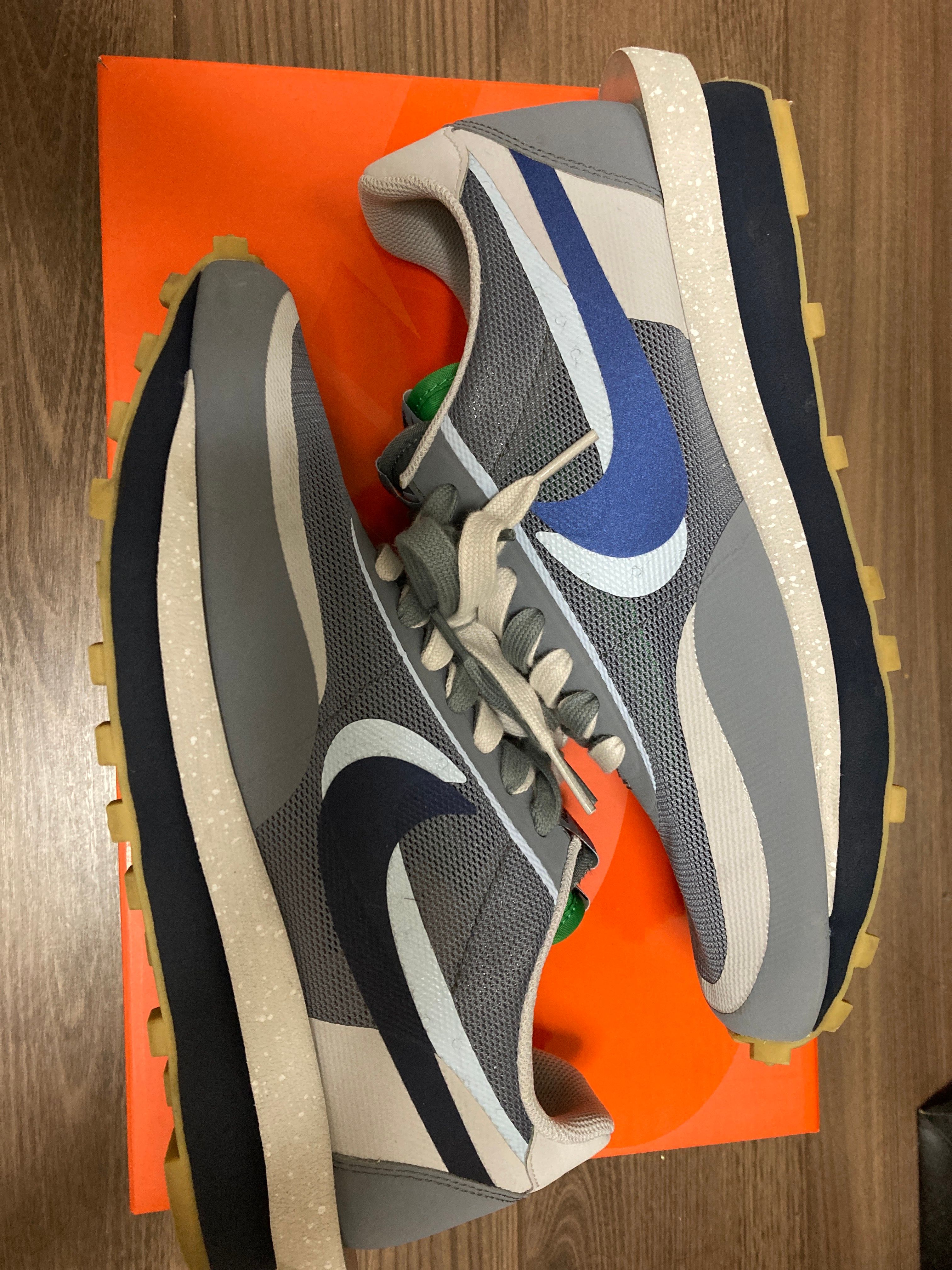 CLOT × Sacai × Nike LD Waffle "Grey Obsidian/Cool Grey"