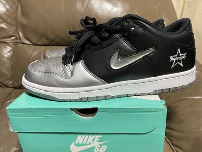 Supreme × Nike Dunk Low "Metallic Silver/Black"