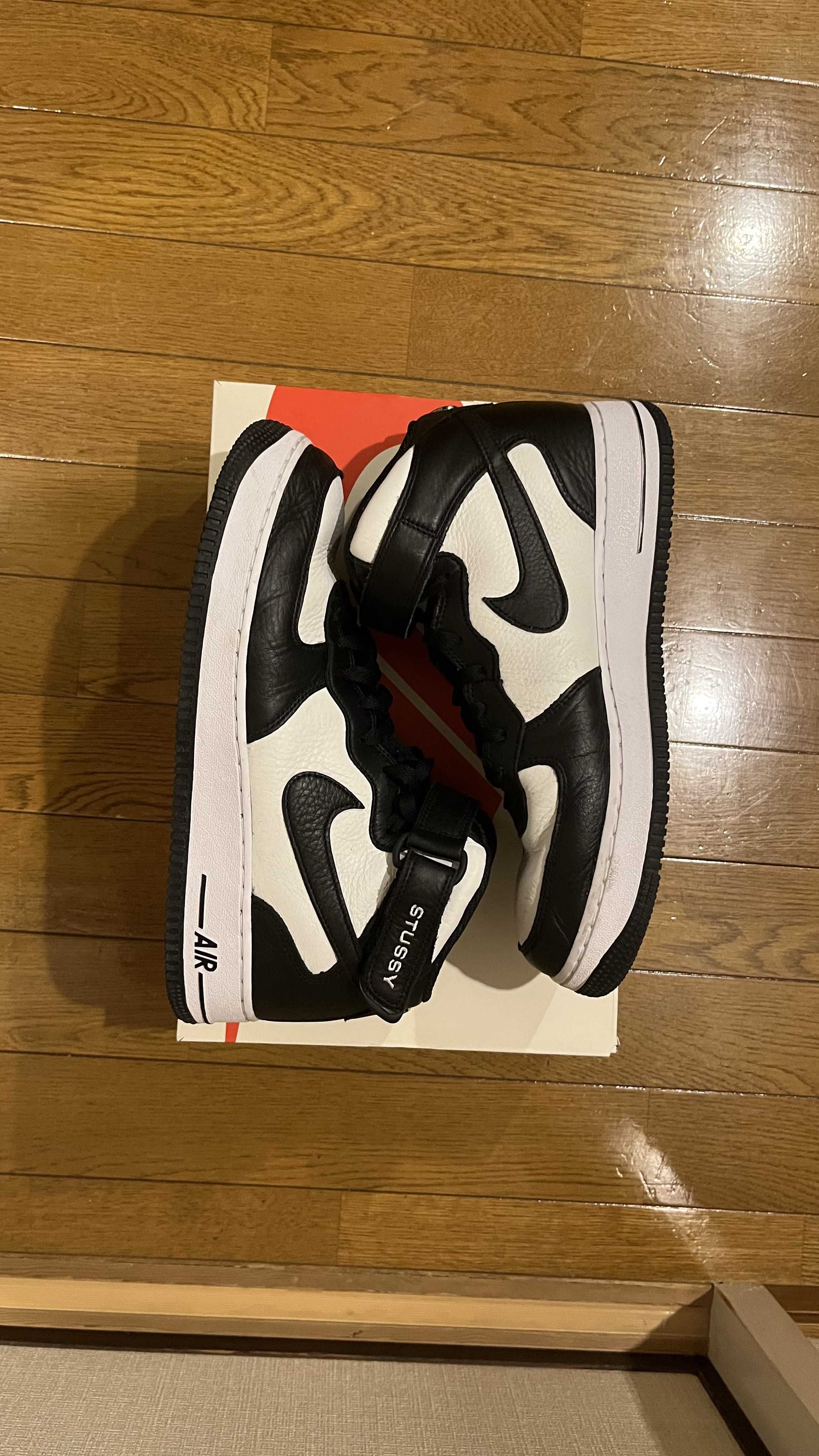 Stussy × Nike Air Force 1 Mid "Black and Light Bone"