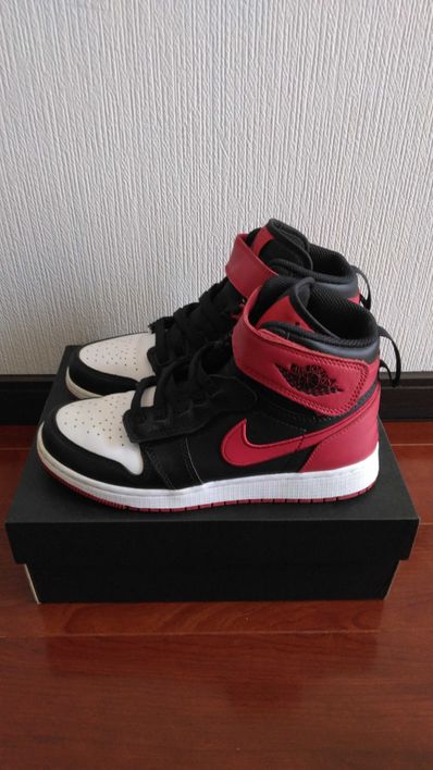 Nike GS Air Jordan 1 High Flyease "Bred White Toe"
