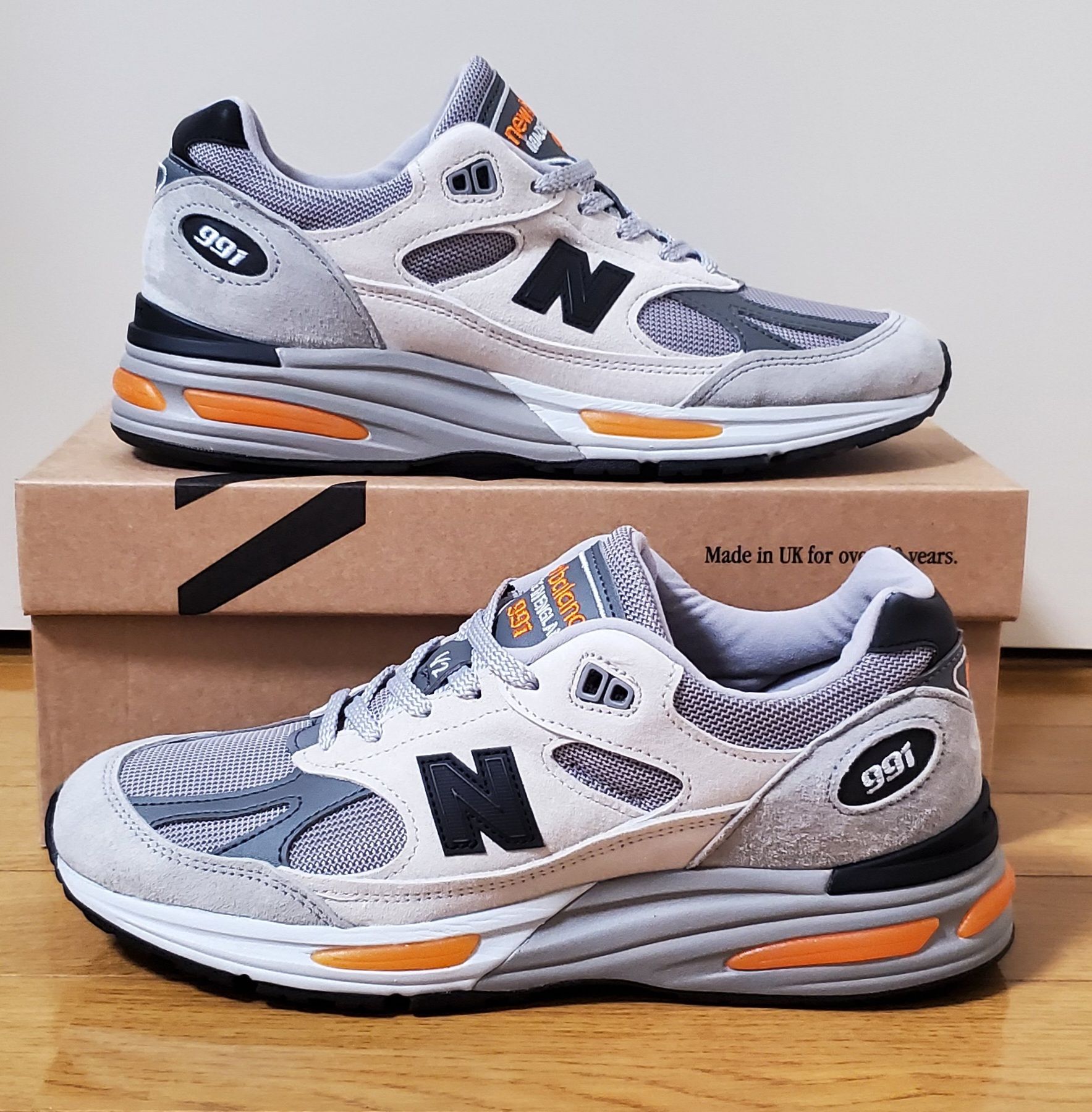 New Balance 991V2 "Pelican/Abbey Stone/Persimmon Orange"