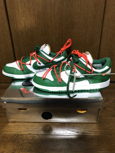 Off-White × Nike Dunk Low "White/Pine Green"