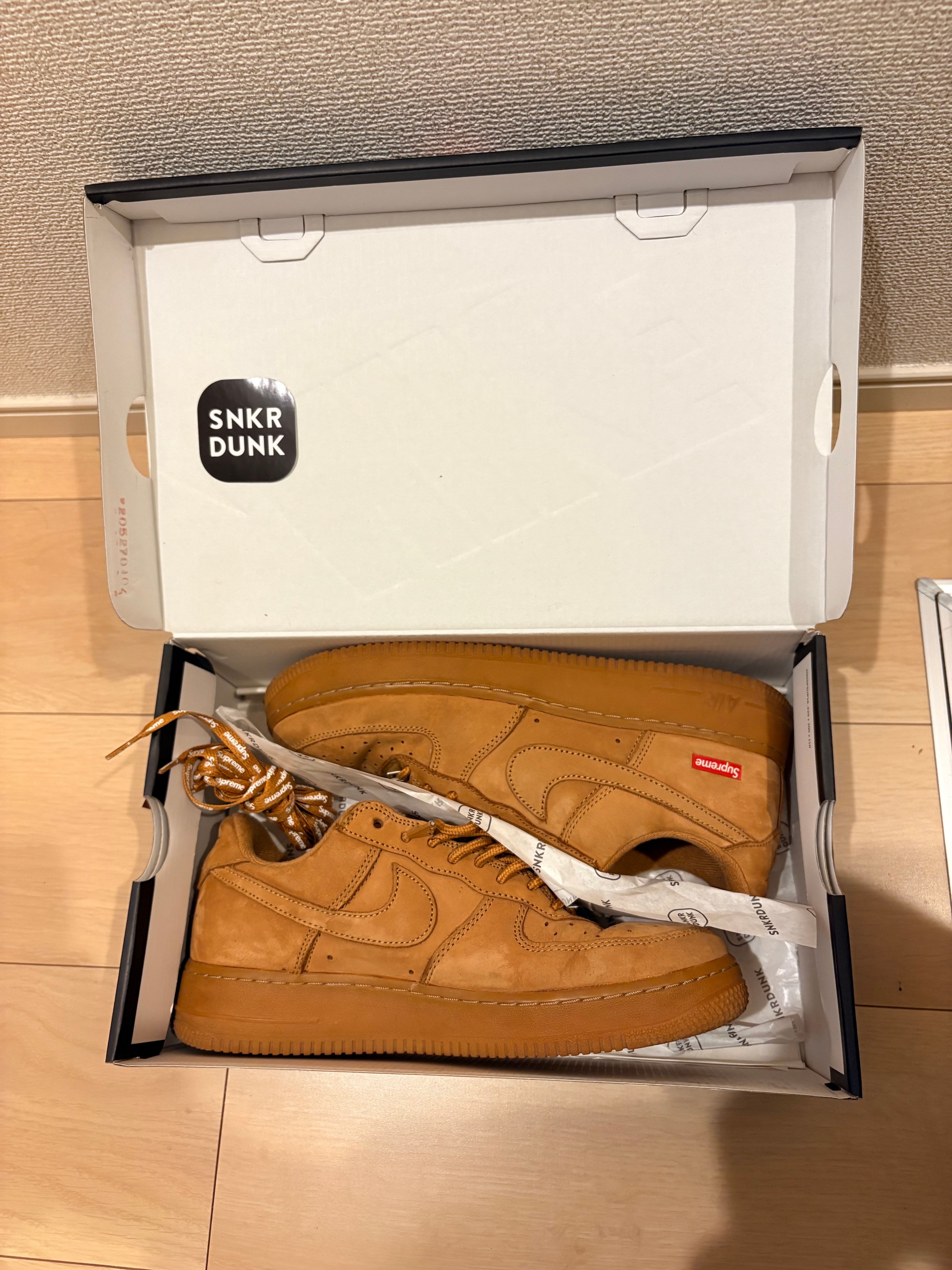 Supreme × Nike Air Force 1 Low "Flax/Wheat"