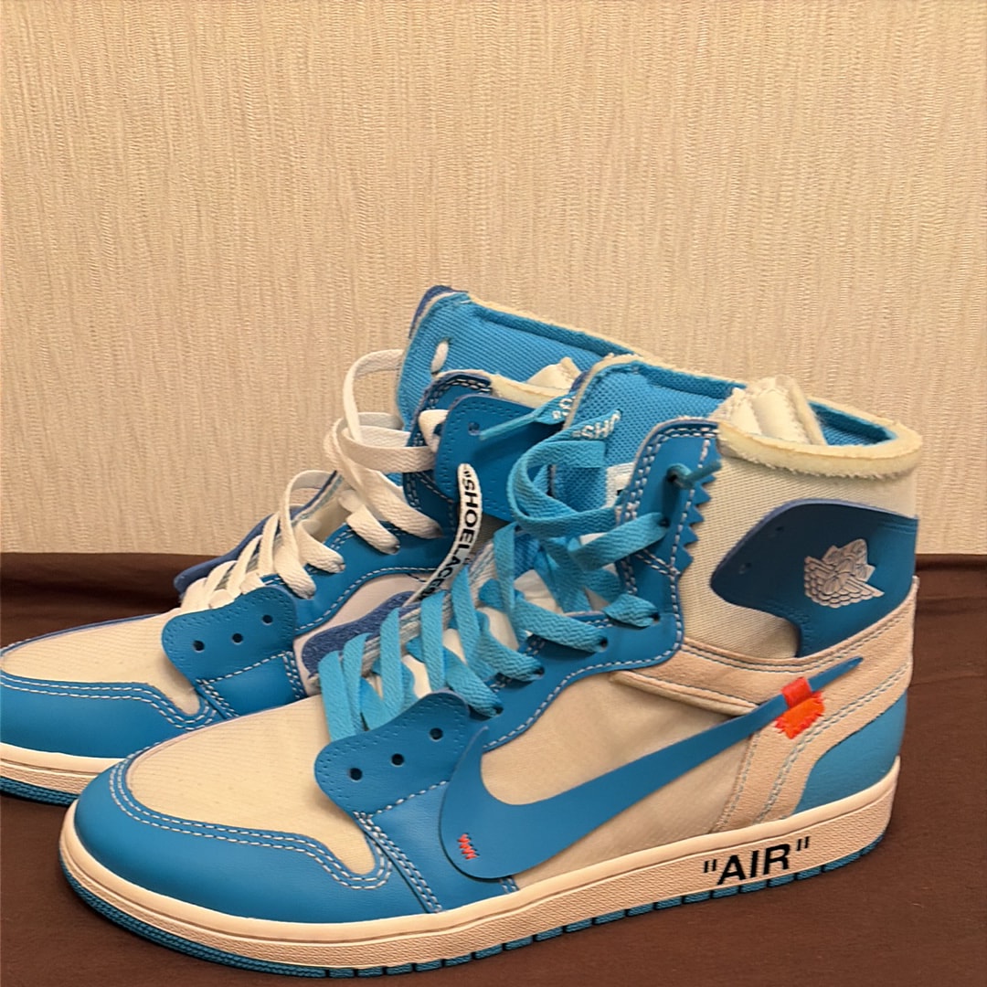 Off-White × Nike Air Jordan 1 High UNC "White/Dark Powder Blue"