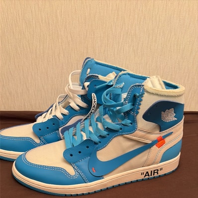 Off-White × Nike Air Jordan 1 High UNC "White/Dark Powder Blue"