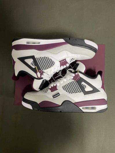 Paris Saint Germain ×Nike Air Jordan 4 Retro "White/Bordeaux/Neutral Gray"