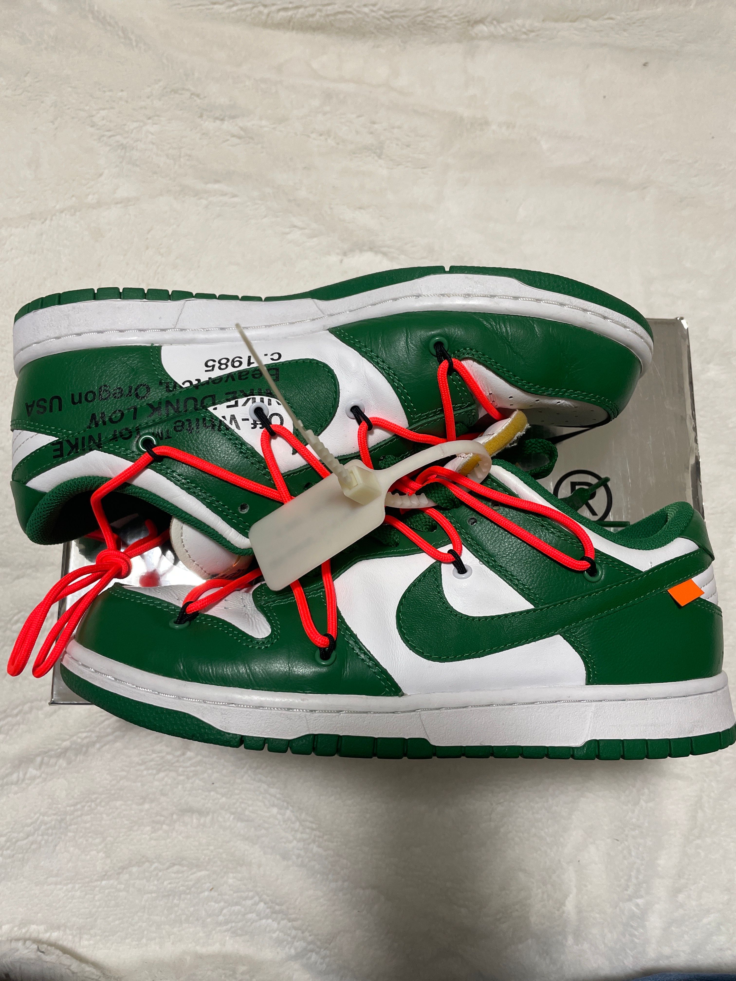 Off-White × Nike Dunk Low "White/Pine Green"