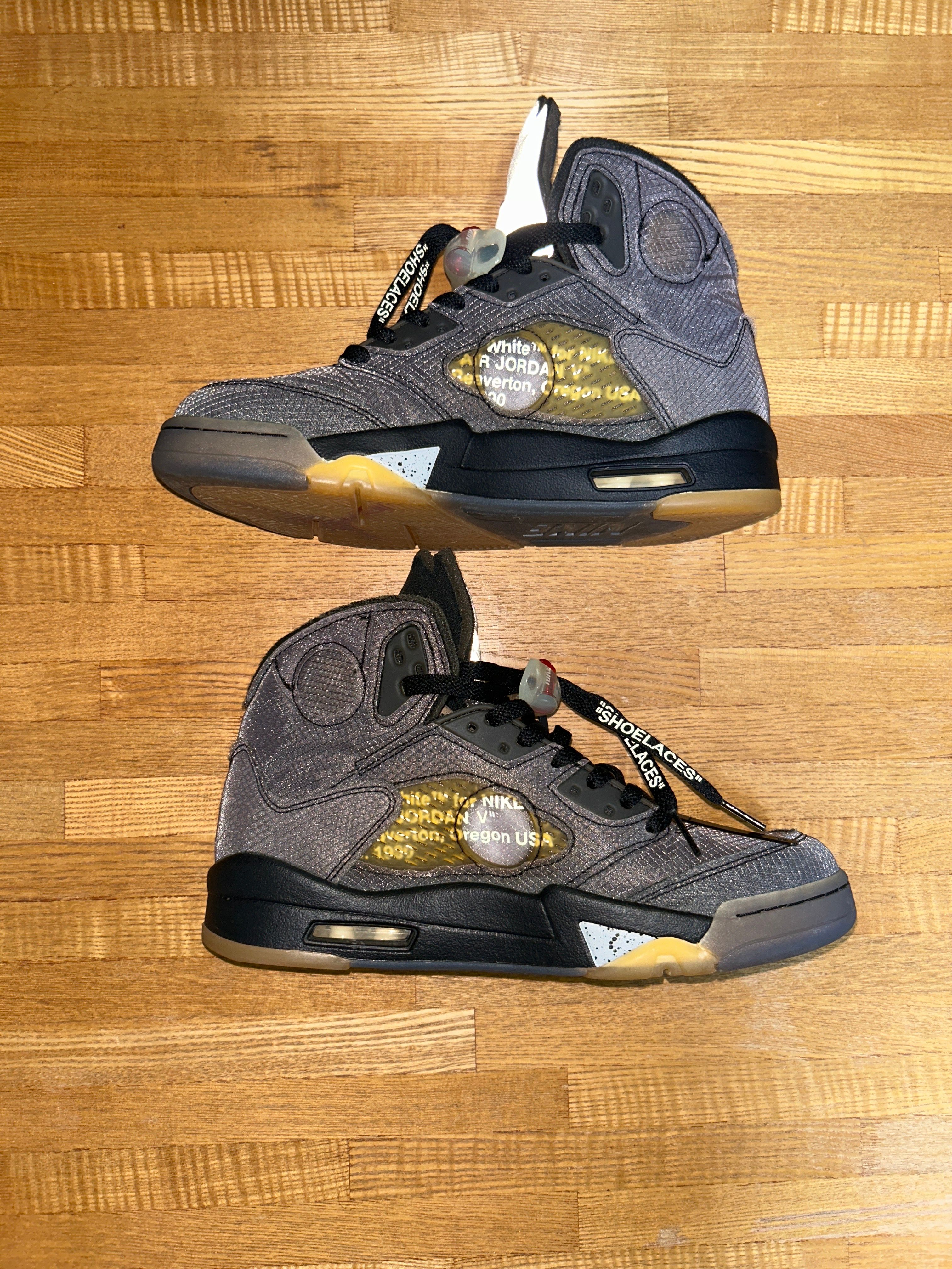 Off-White × Nike Air Jordan 5 "Black/Muslin/Fire Red"