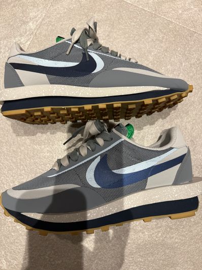 CLOT × Sacai × Nike LD Waffle "Grey Obsidian/Cool Grey"
