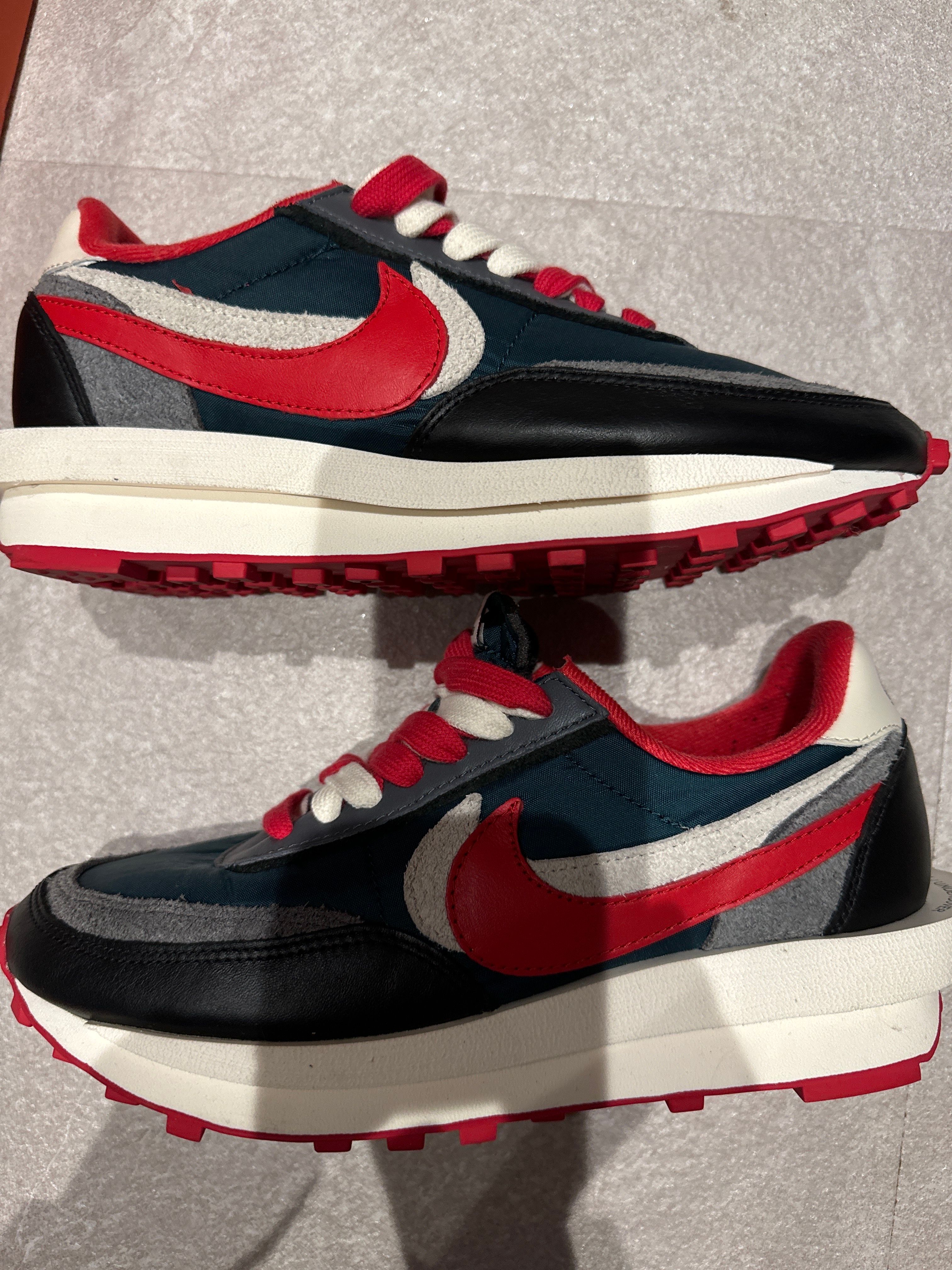 UNDERCOVER × sacai × Nike LD Waffle "Midnight Spruce/Pale Ivory-Dark Grey-University Red"