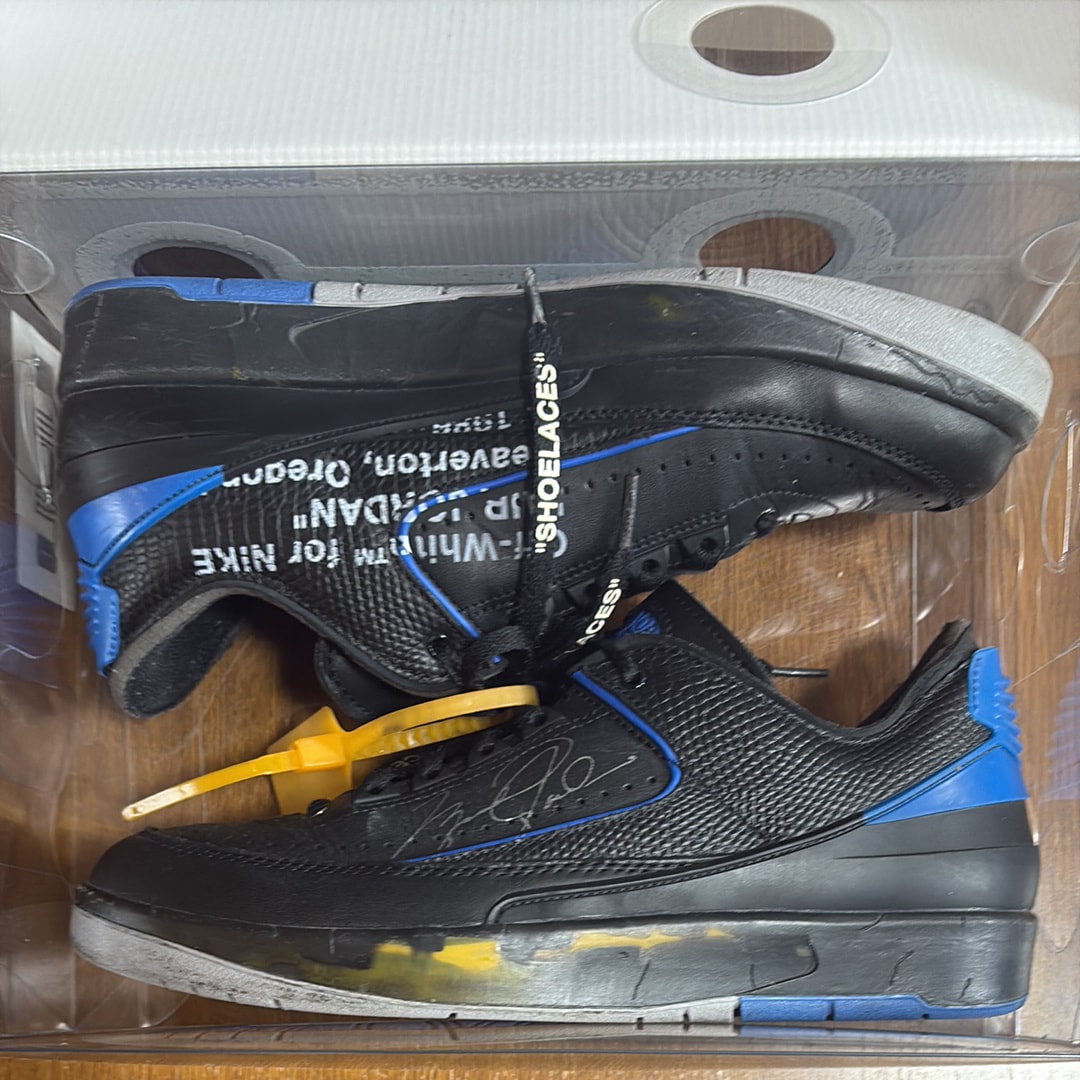 Off-White × Nike Air Jordan 2 Low "Black and Varsity Royal"