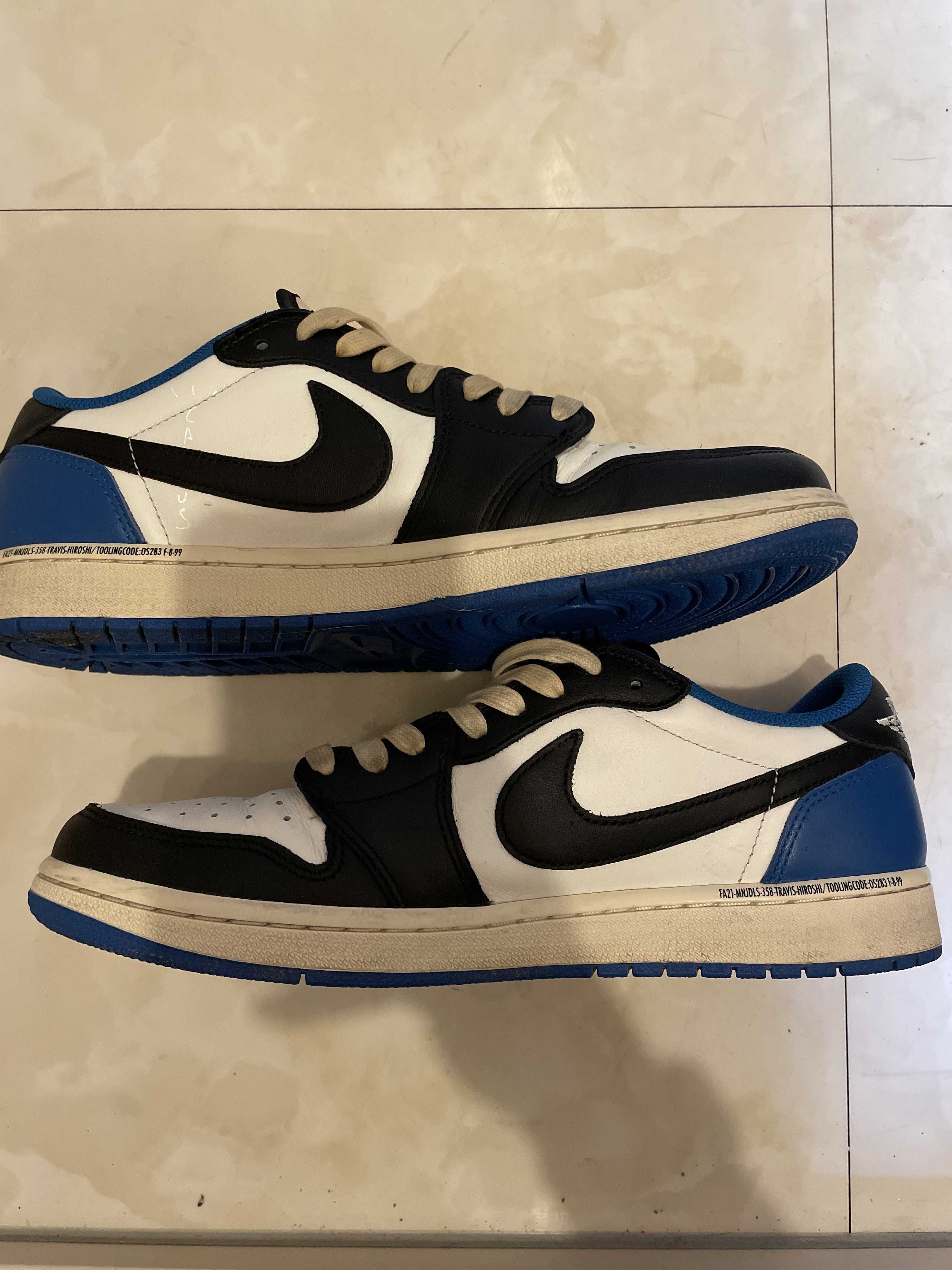 Travis Scott × fragment design × Nike Air Jordan 1 Low OG SP "Military Blue"