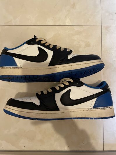 Travis Scott × fragment design × Nike Air Jordan 1 Low OG SP "Military Blue"
