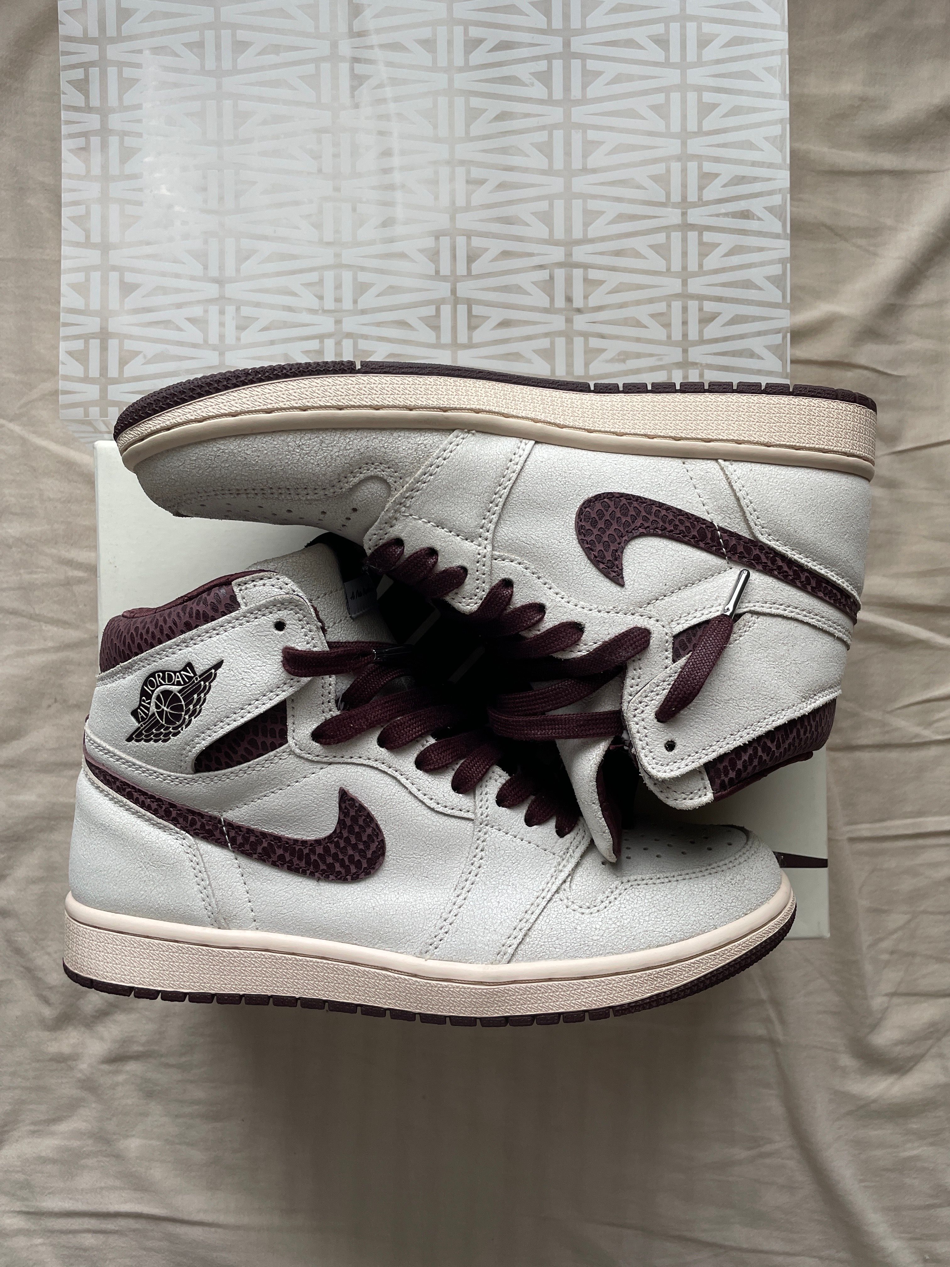 A Ma Maniere × Nike Air Jordan 1 Retro High OG "Sail and Burgundy"