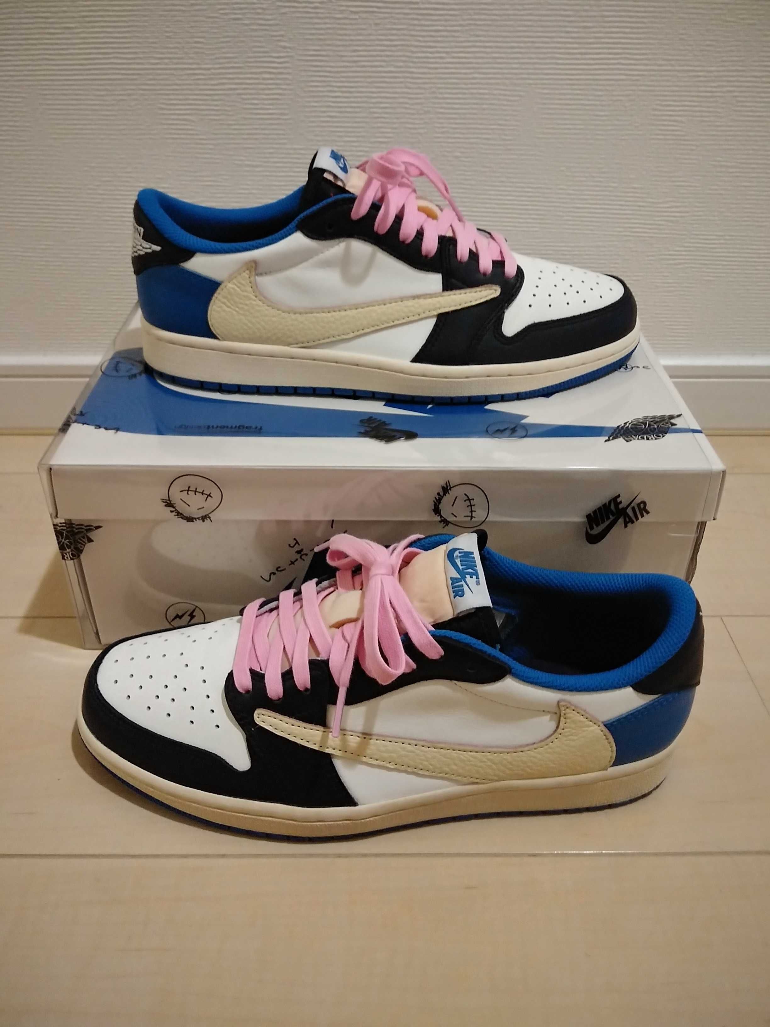 Travis Scott × fragment design × Nike Air Jordan 1 Low OG SP "Military Blue"