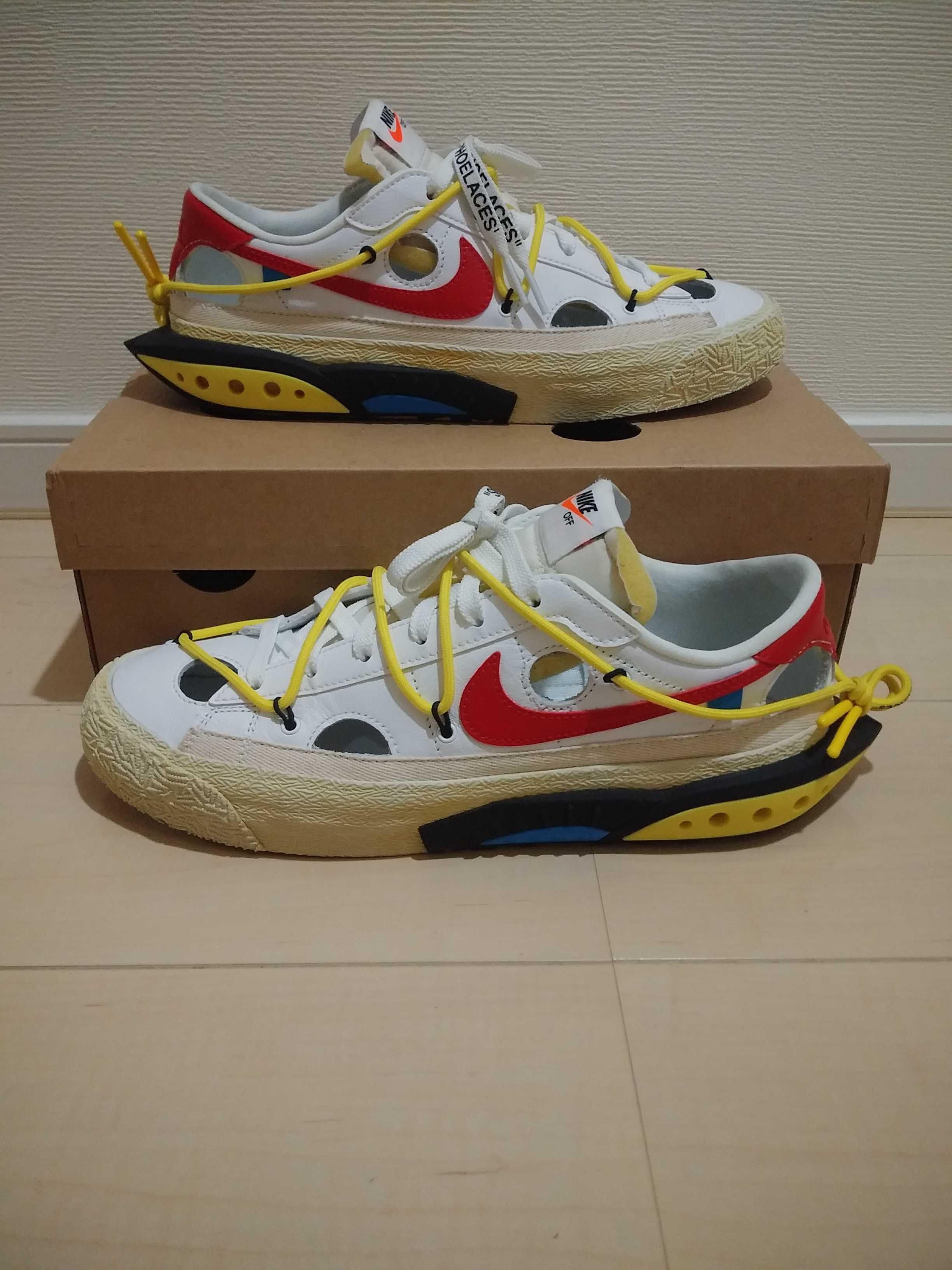 Off-White × Nike Blazer Low "White and University Red"