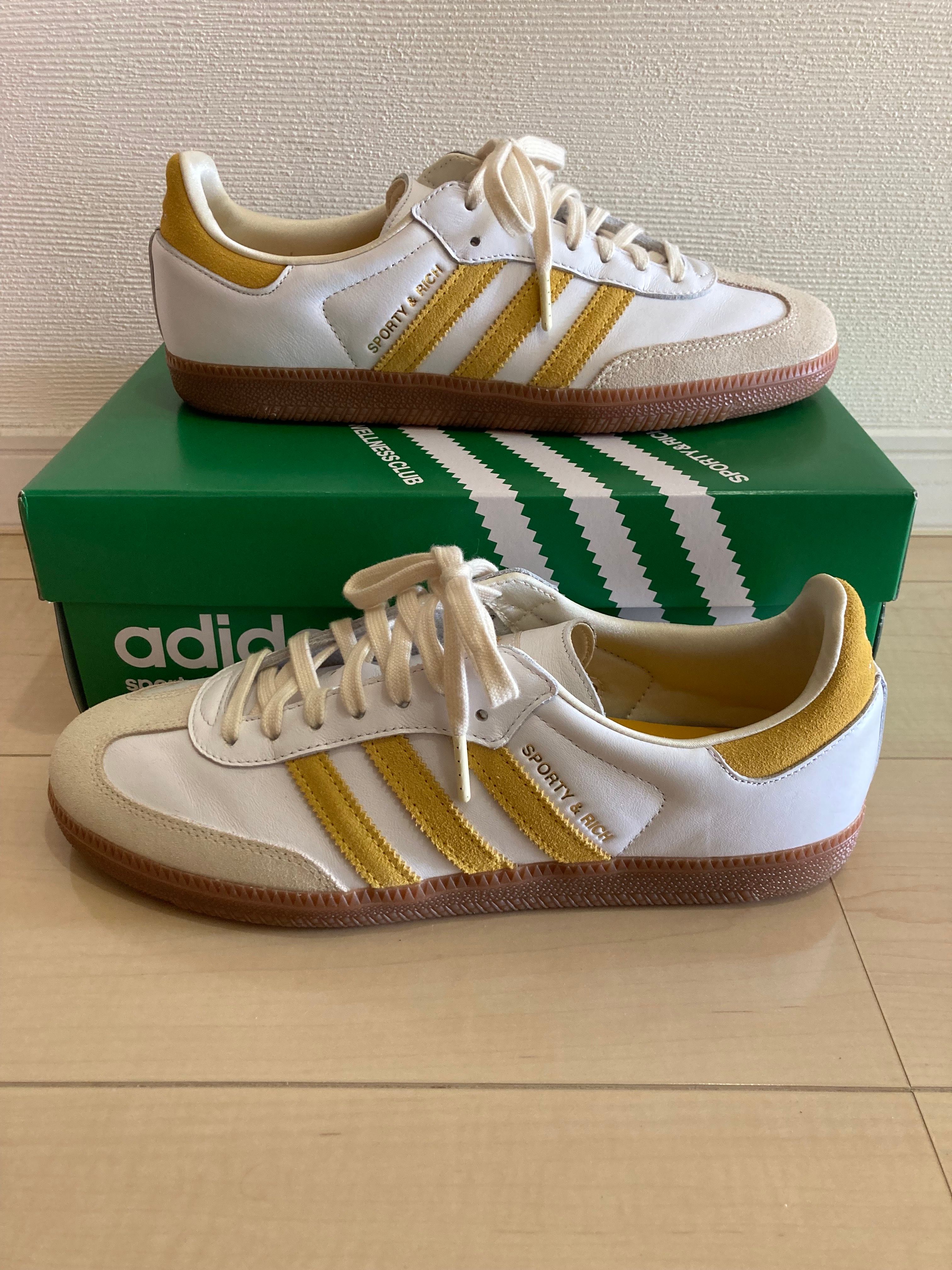 Sporty & Rich × adidas Samba OG "White/Bold Gold"
