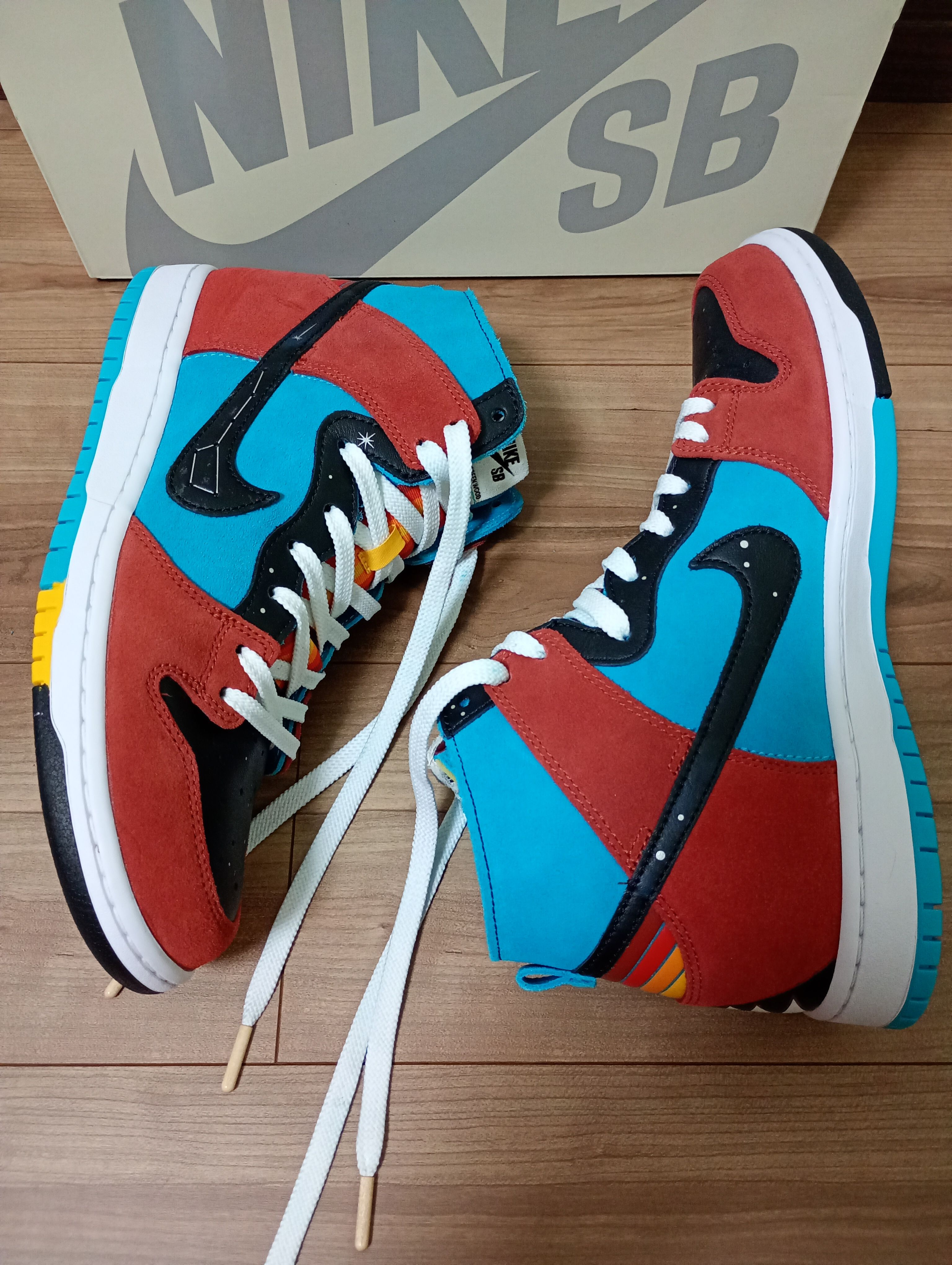 Di’orr Greenwood × Nike SB Dunk High Decon QS "Turquoise Blue and Firewood Orange"