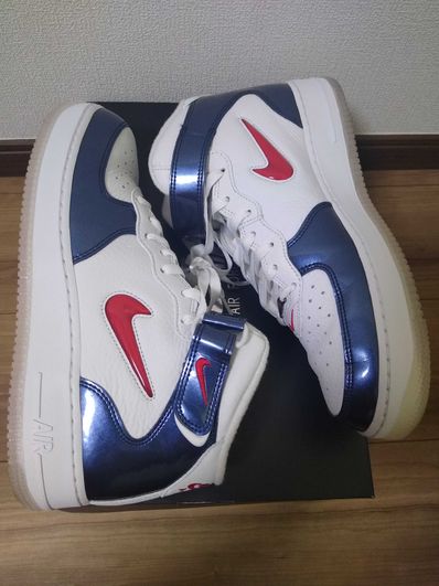 Nike Air Force 1 Mid QS "University Red and Midnight Navy"