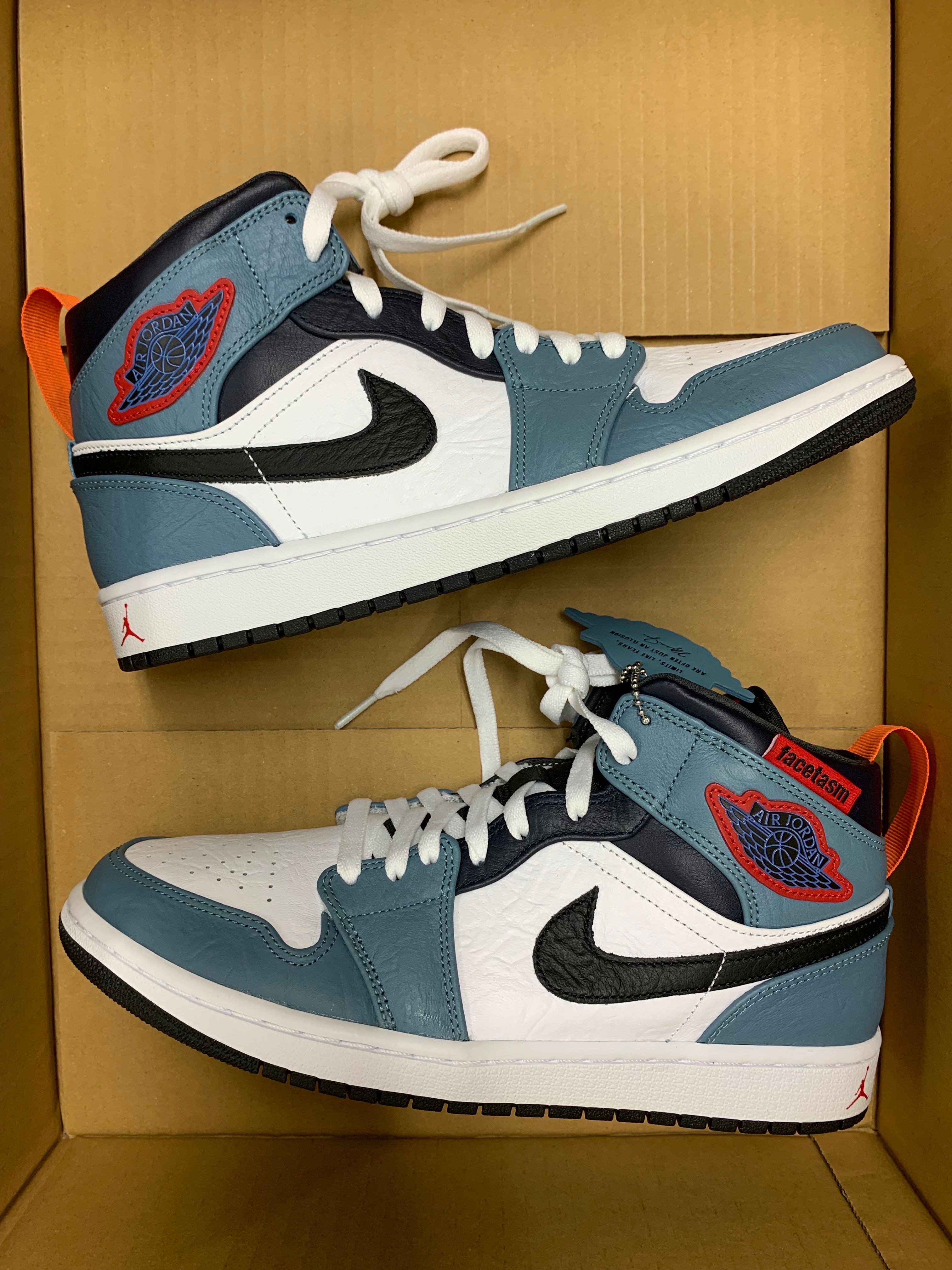 FACETASM × Nike Air Jordan 1 Mid "White/Navy"