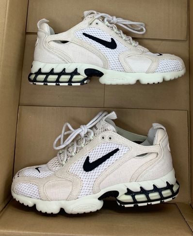 Stussy × Nike Air Zoom Spiridon CG 2 "Fossil/Black"