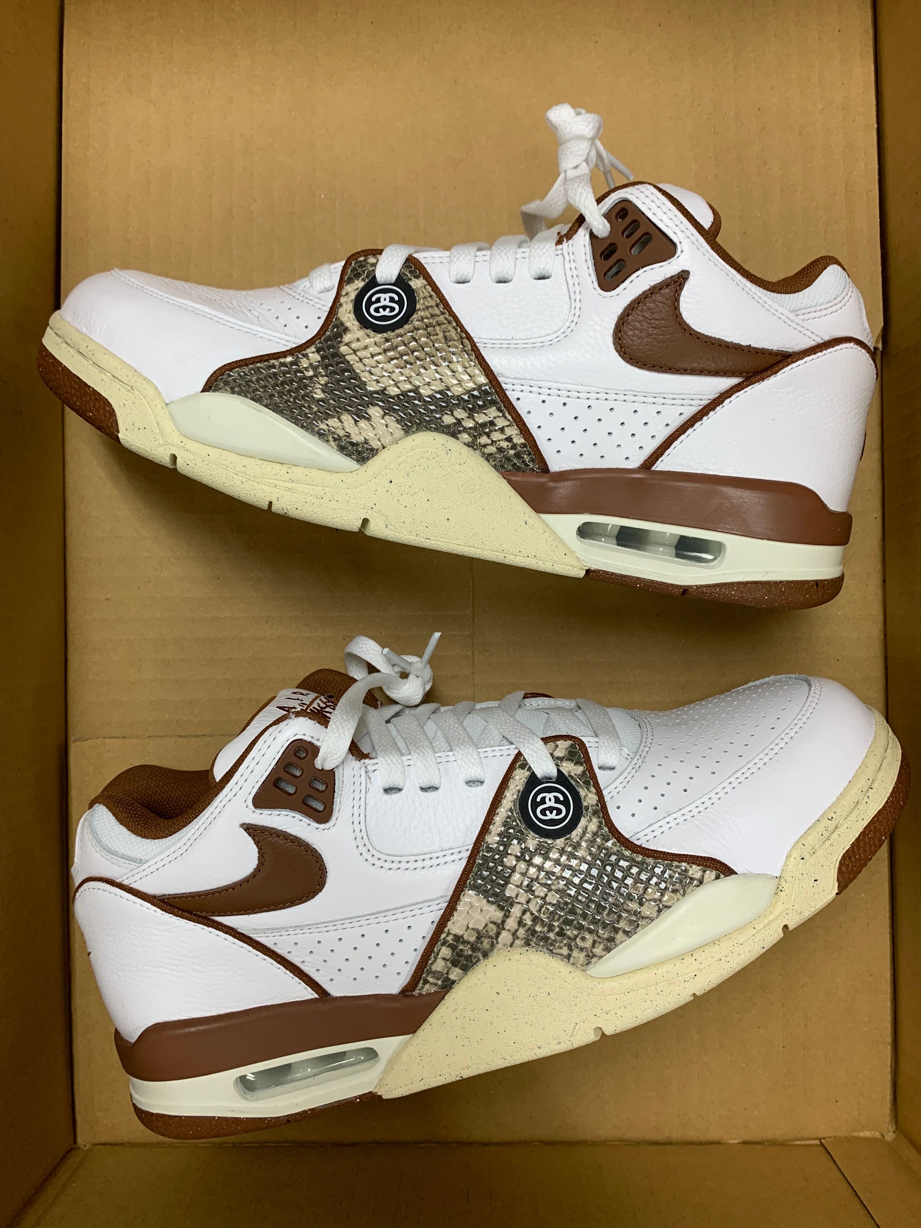 Stussy × Nike Air Flight 89 Low SP "White and Pecan"