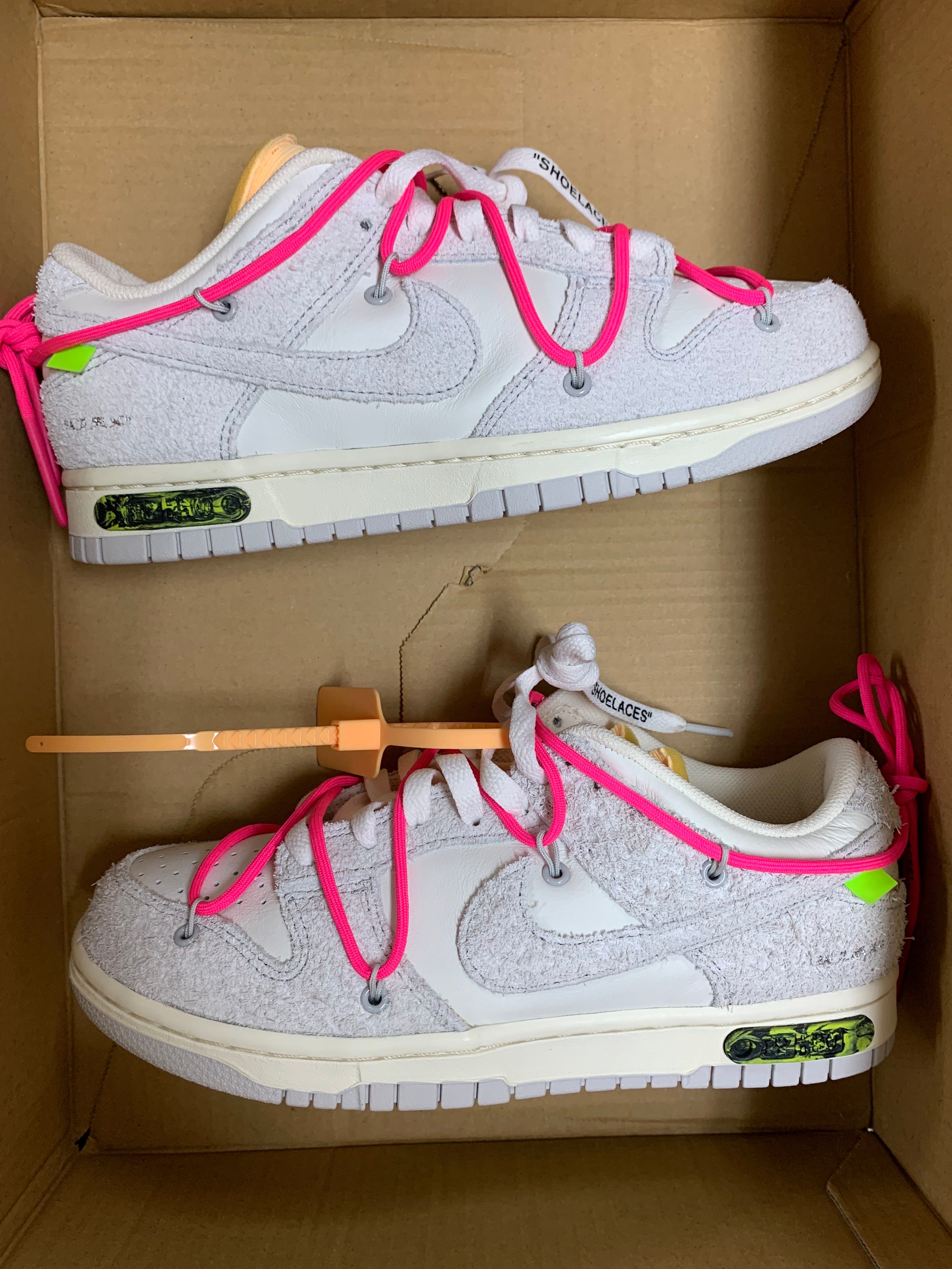 Off-White × Nike Dunk Low "Sail/Neutral Gray/Hyper Pink"